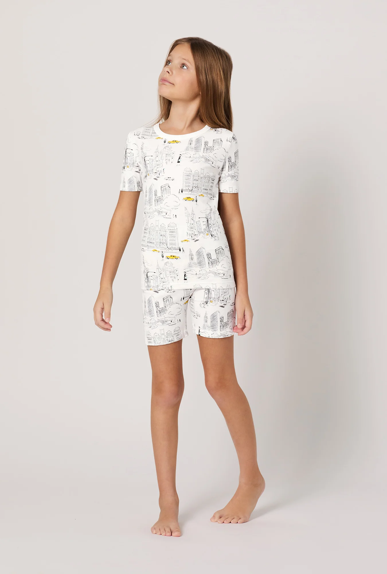 City That Never Sleeps Short Sleeve Stretch Jersey Kids Short PJ Set - Image 3