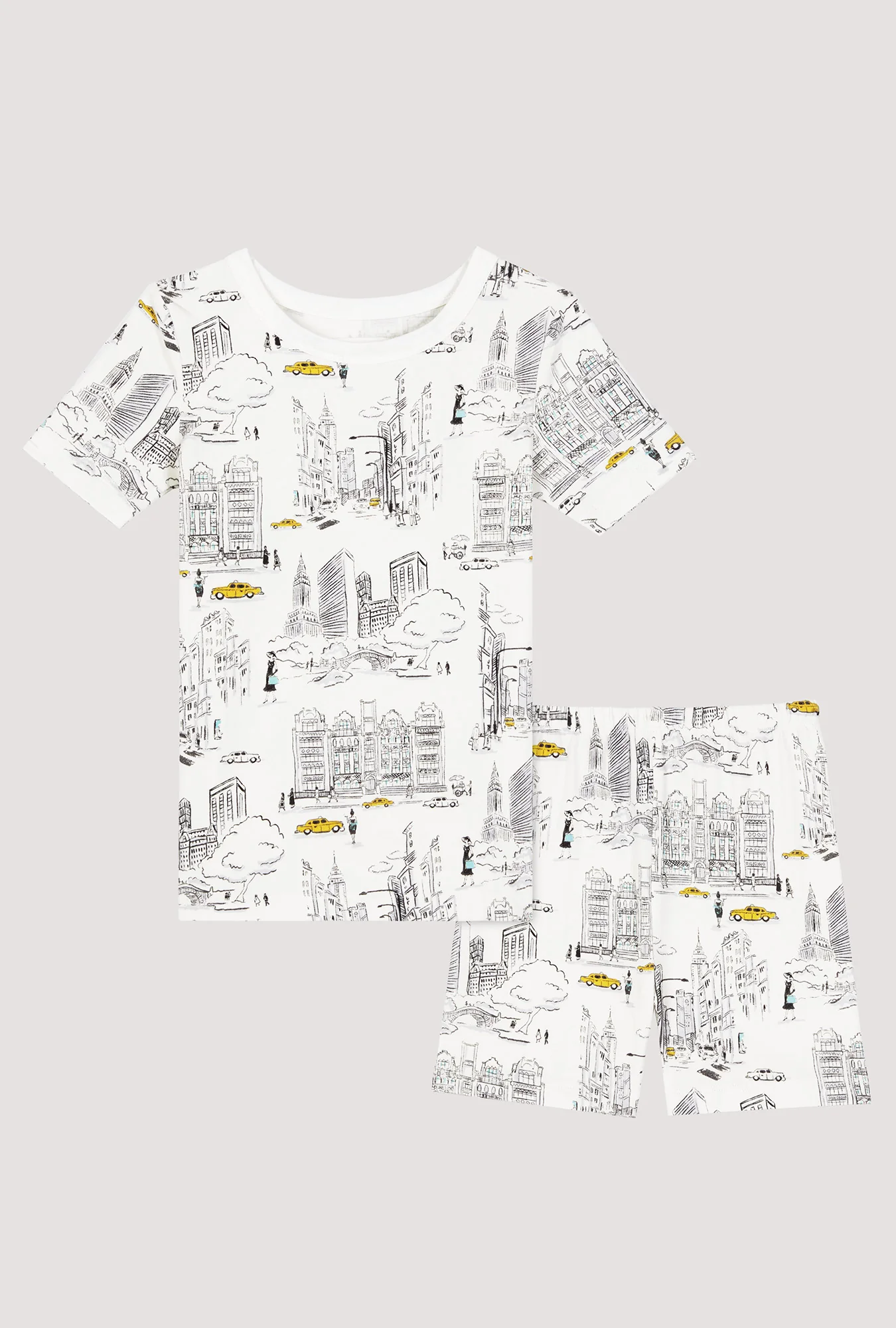 City That Never Sleeps Short Sleeve Stretch Jersey Kids Short PJ Set - Image 6