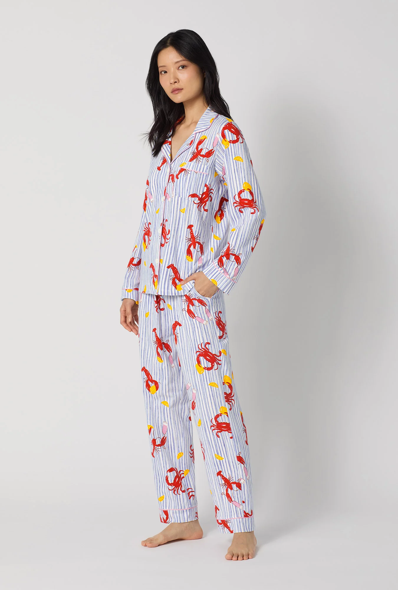 Coastal Feast Long Sleeve Classic Stretch Jersey Pj Set - Image 2