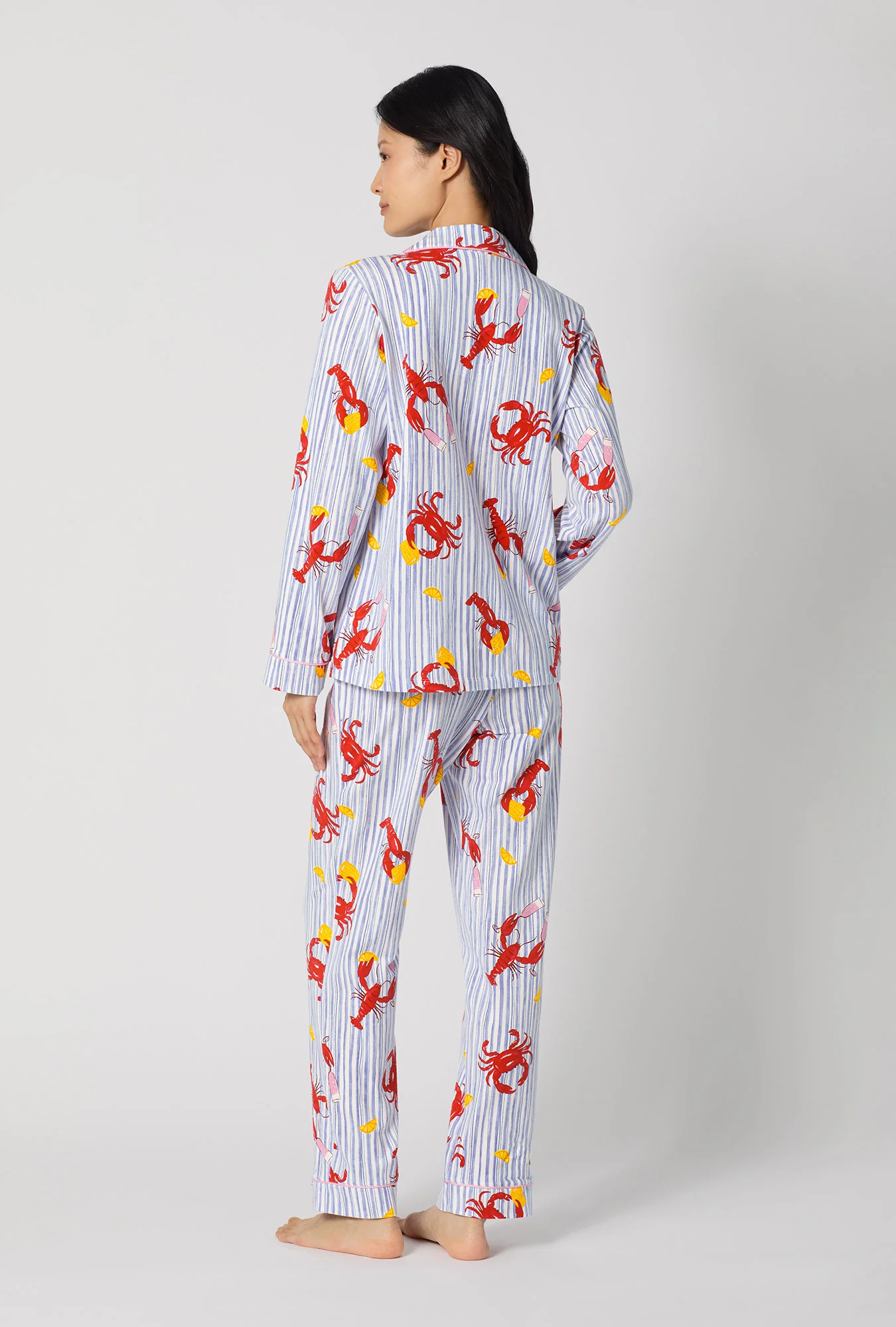 Coastal Feast Long Sleeve Classic Stretch Jersey Pj Set - Image 3