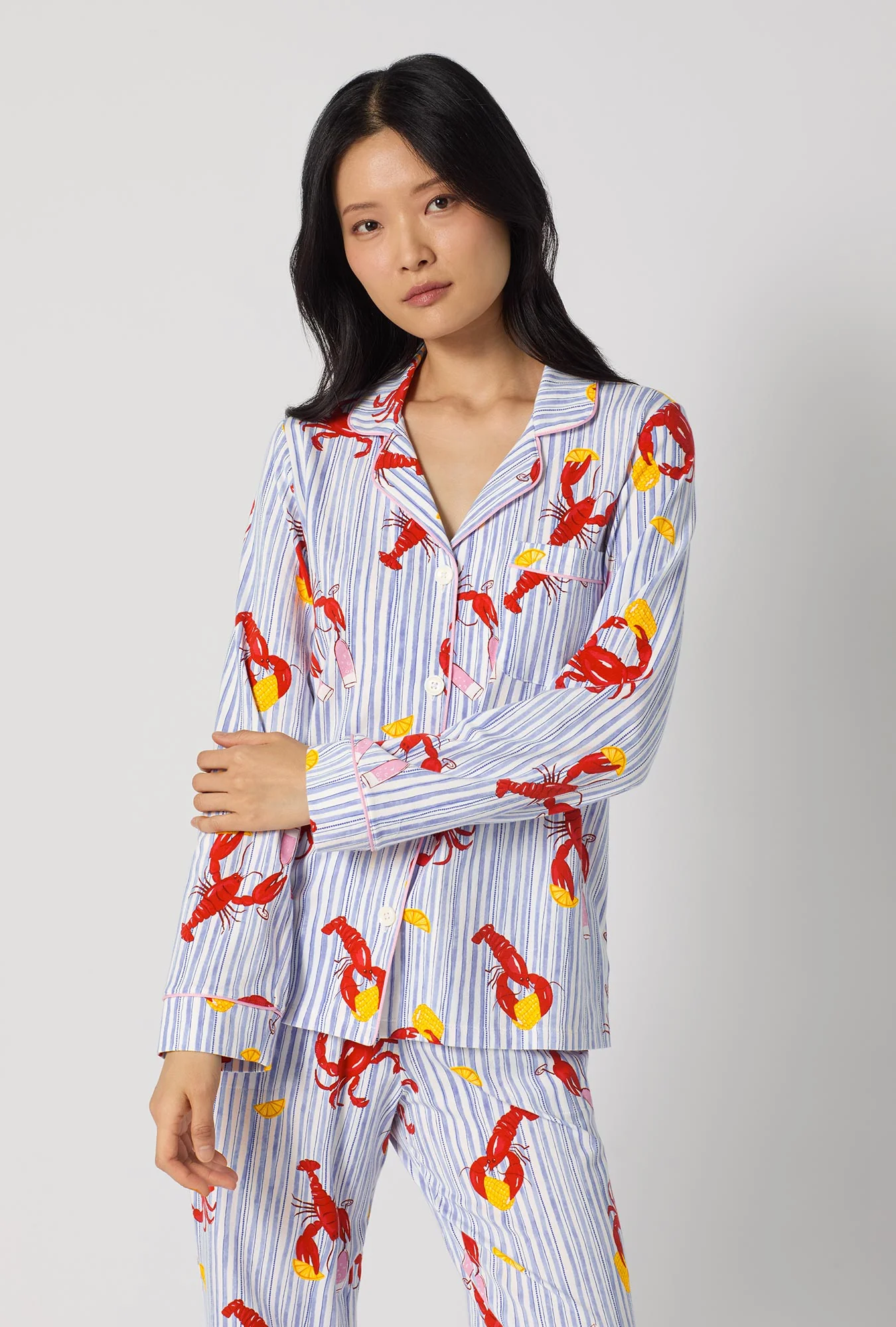 Coastal Feast Long Sleeve Classic Stretch Jersey Pj Set - Image 4