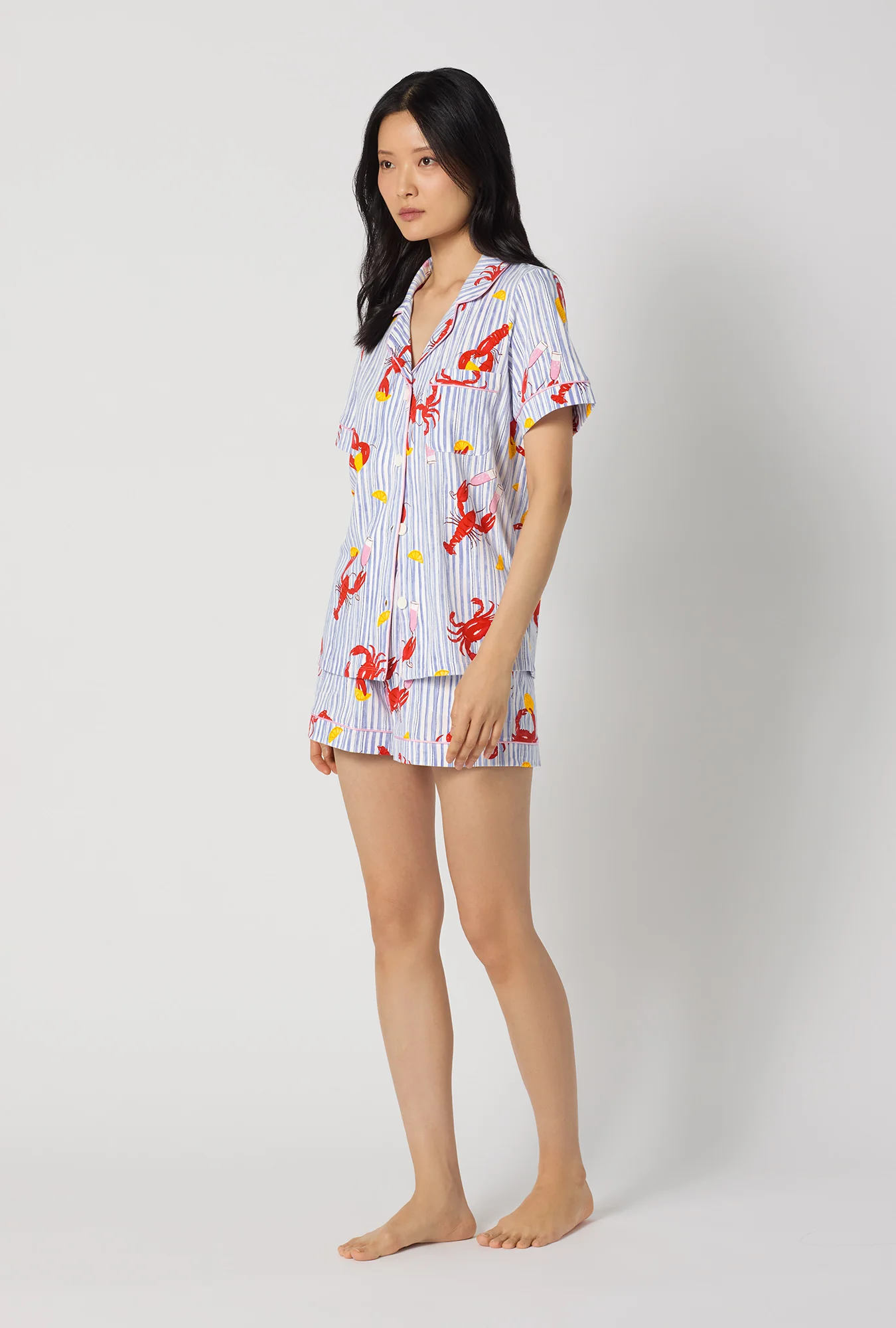 Coastal Feast Short Sleeve Classic Shorty Stretch Jersey Pj Set - Image 2