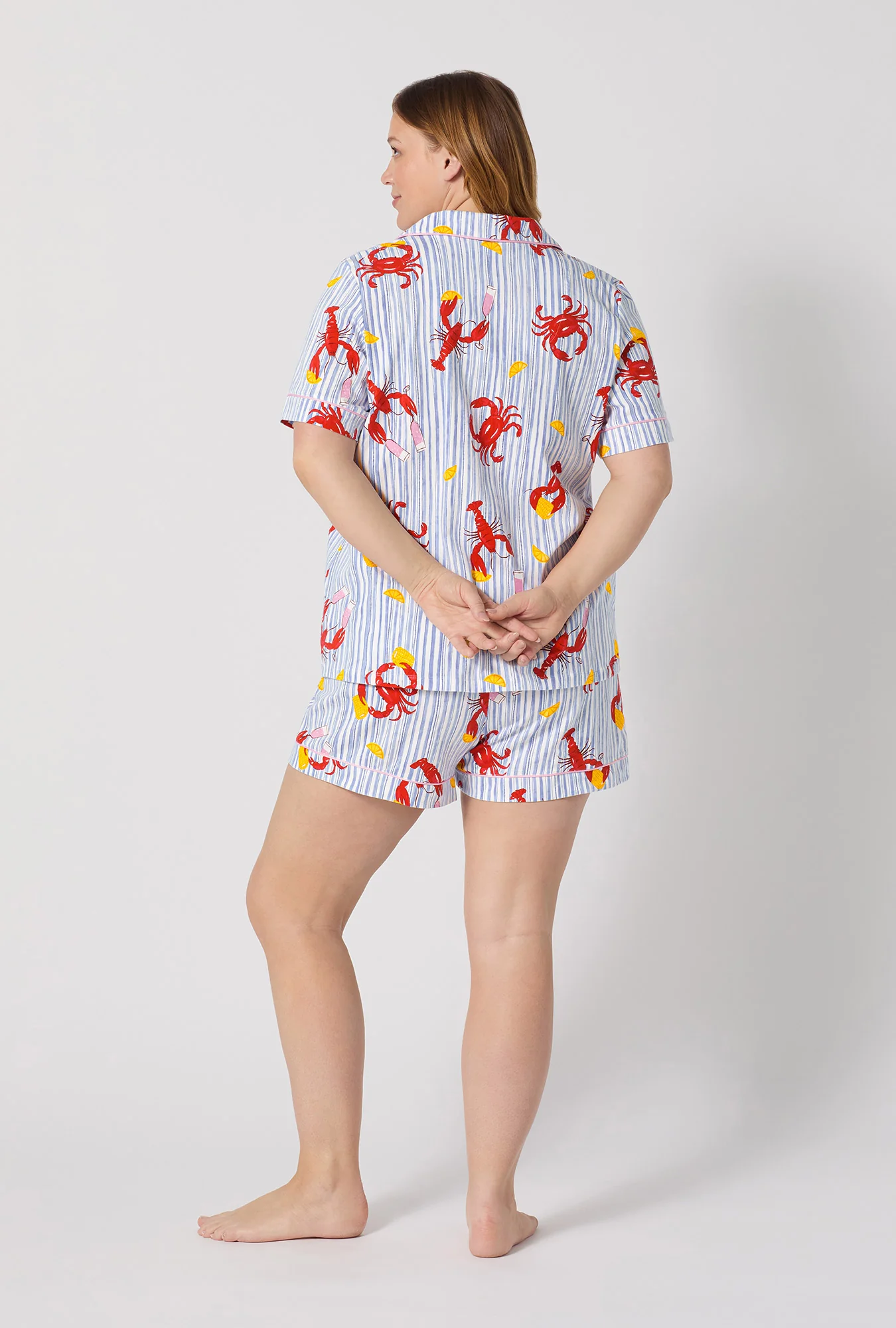 Coastal Feast Short Sleeve Classic Shorty Stretch Jersey Pj Set - Image 6