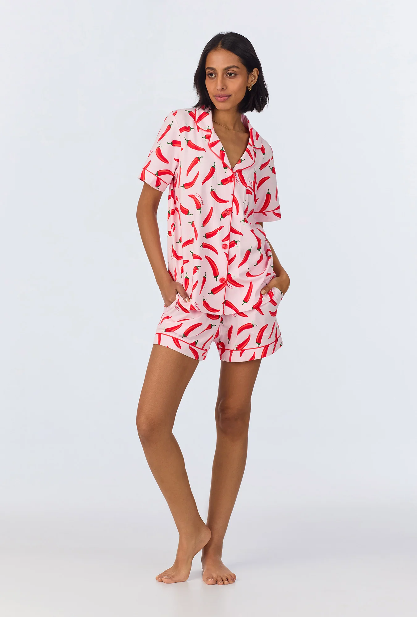 Coming In Hot Short Sleeve Classic Shorty Stretch Jersey PJ Set - Image 2