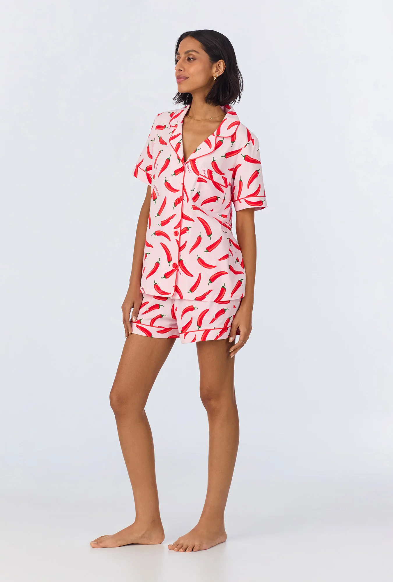 Coming In Hot Short Sleeve Classic Shorty Stretch Jersey PJ Set - Image 3