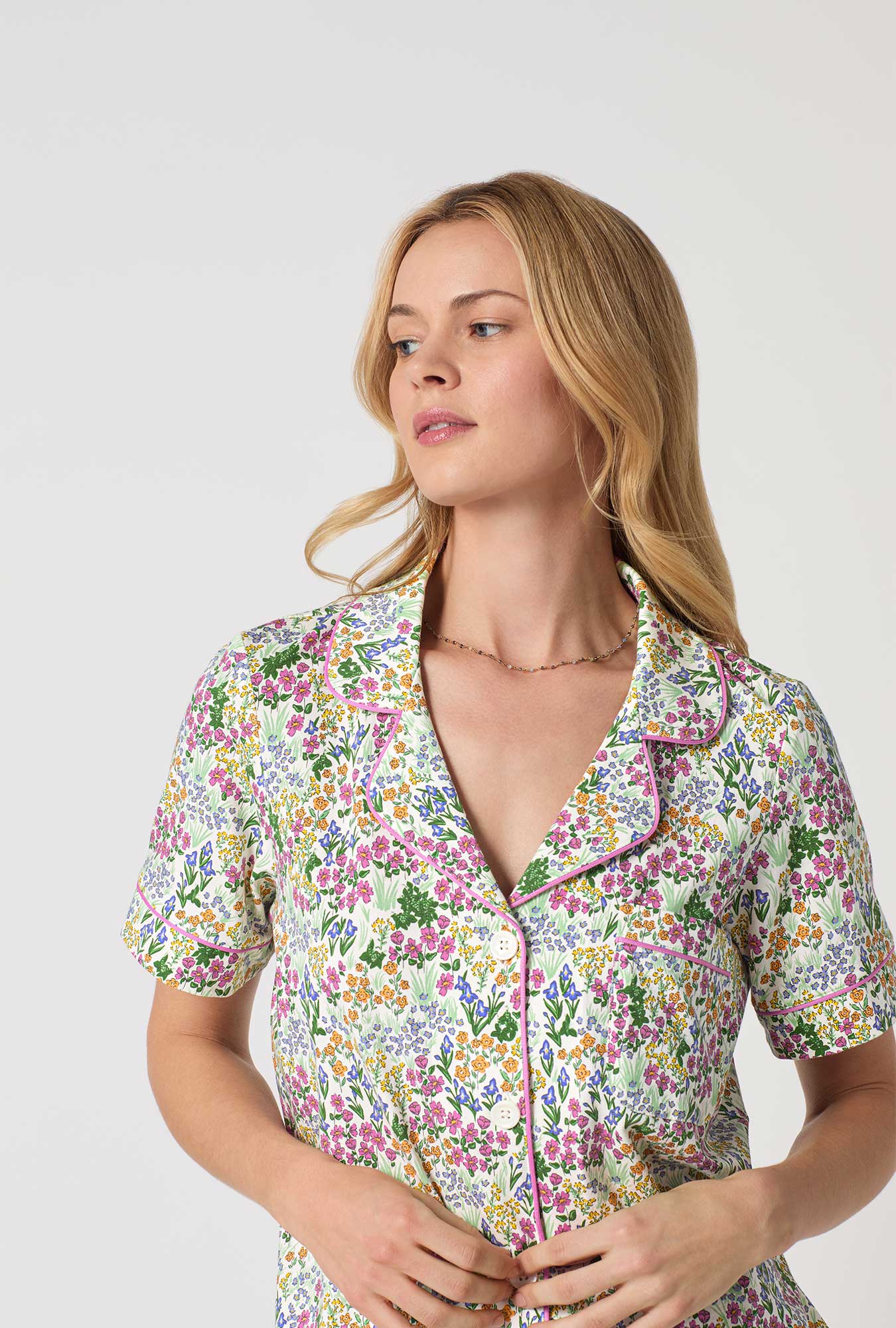 Cottage Garden Short Sleeve Classic Shorty Stretch Jersey PJ Set - Image 5