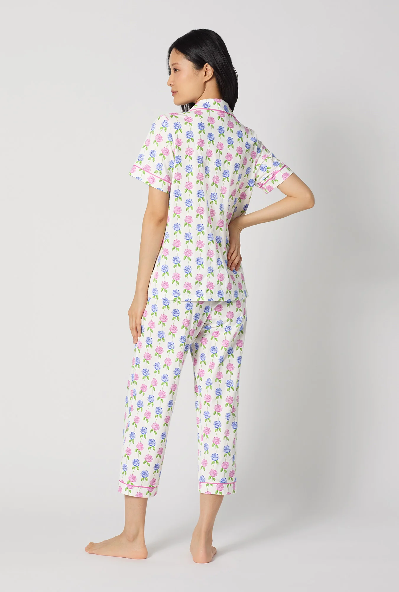 Cottage Parlor Short Sleeve Classic Stretch Jersey Cropped Pj Set - Image 4