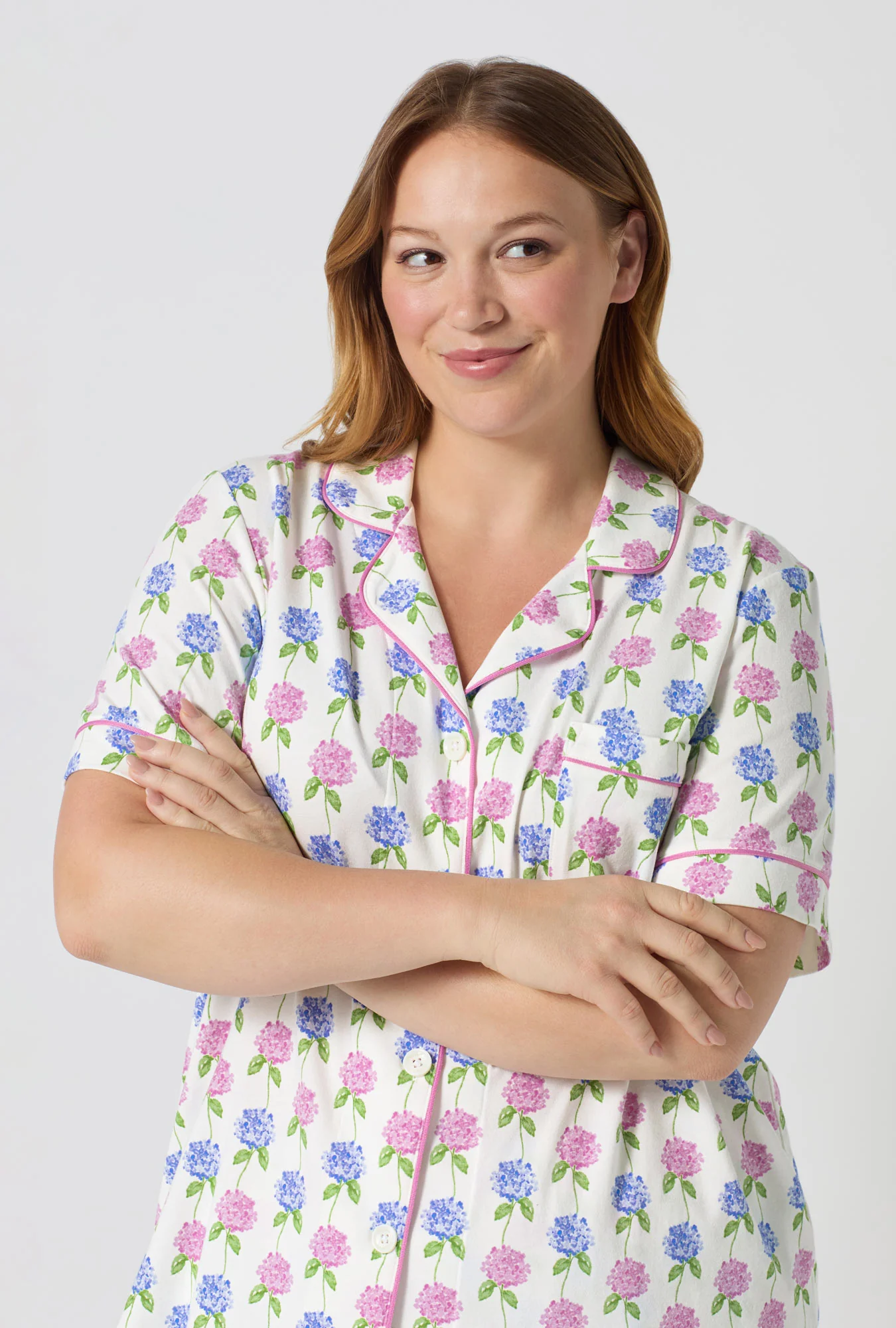 Cottage Parlor Short Sleeve Classic Stretch Jersey Cropped Pj Set - Image 6