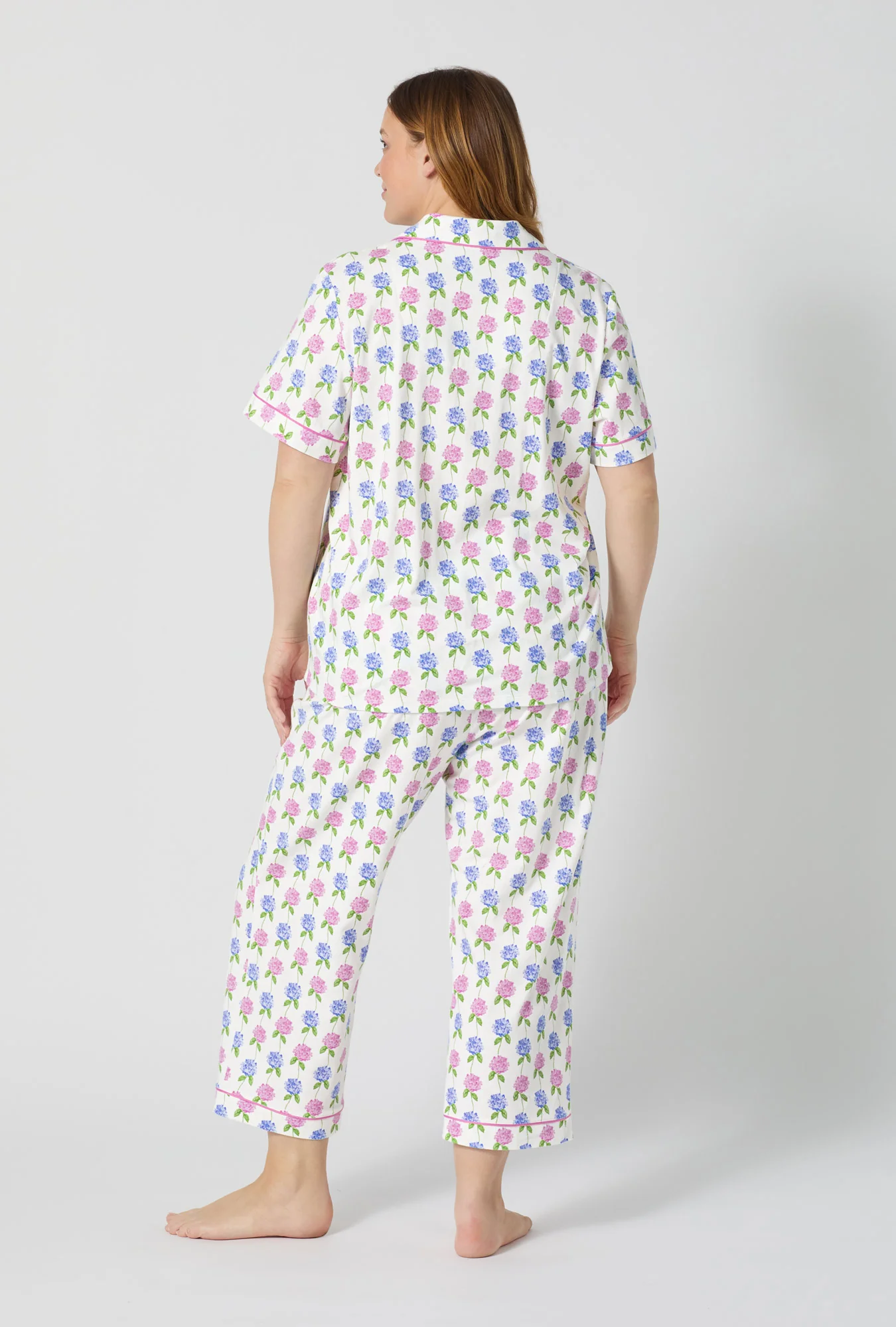 Cottage Parlor Short Sleeve Classic Stretch Jersey Cropped Pj Set - Image 7