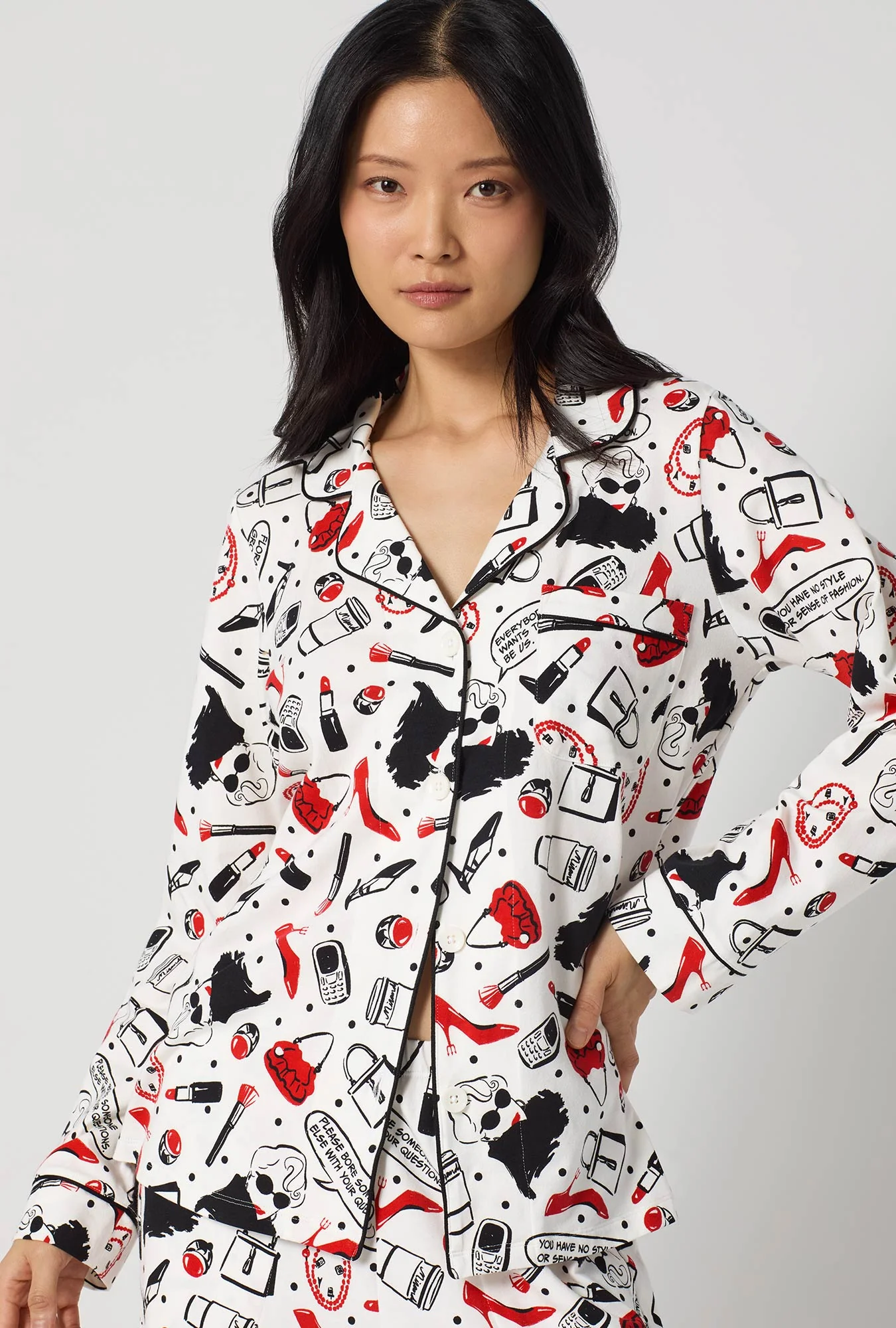 Devil Wears Prada Long Sleeve Classic Stretch Jersey Pj Set - Image 3