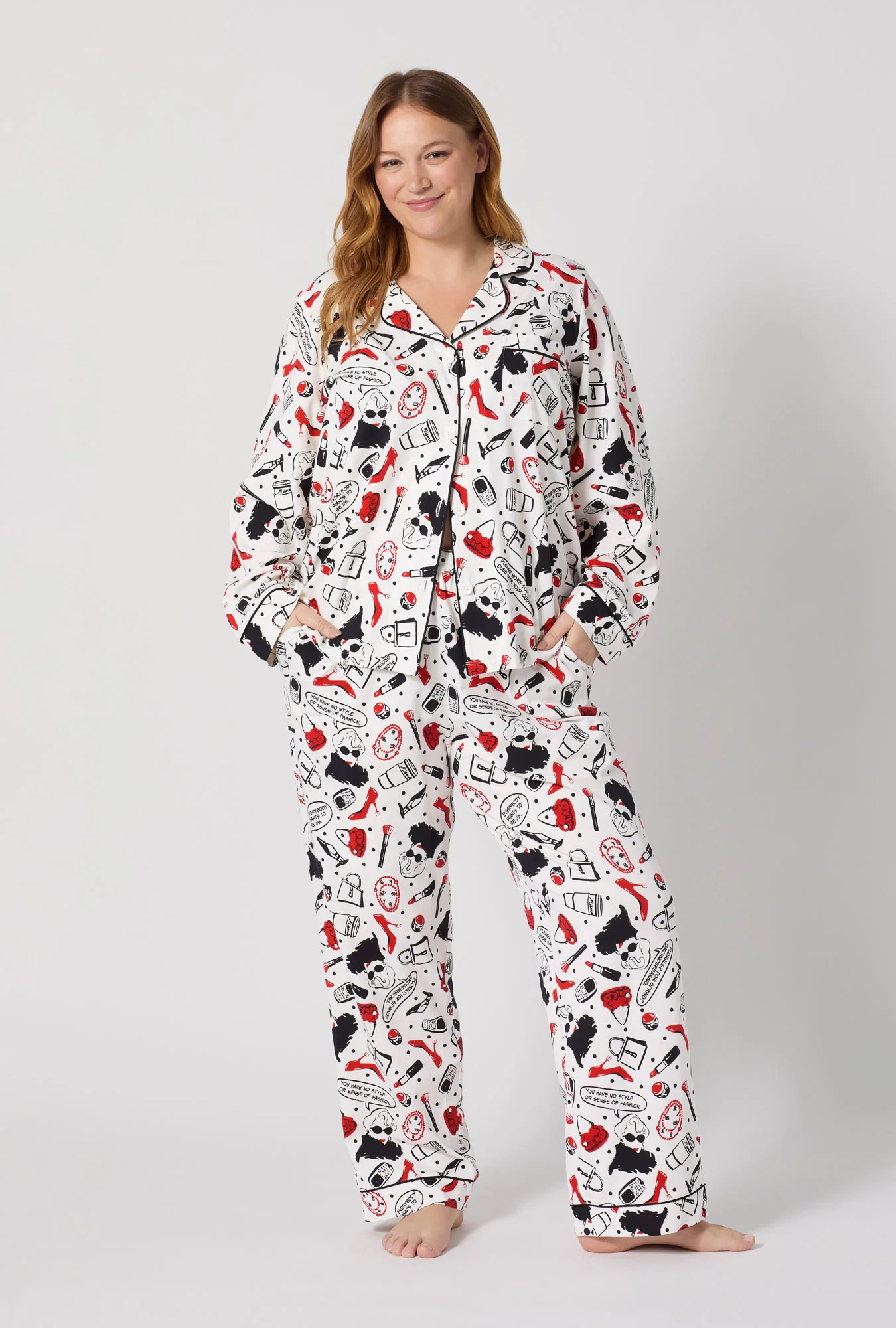 Devil Wears Prada Long Sleeve Classic Stretch Jersey Pj Set - Image 5