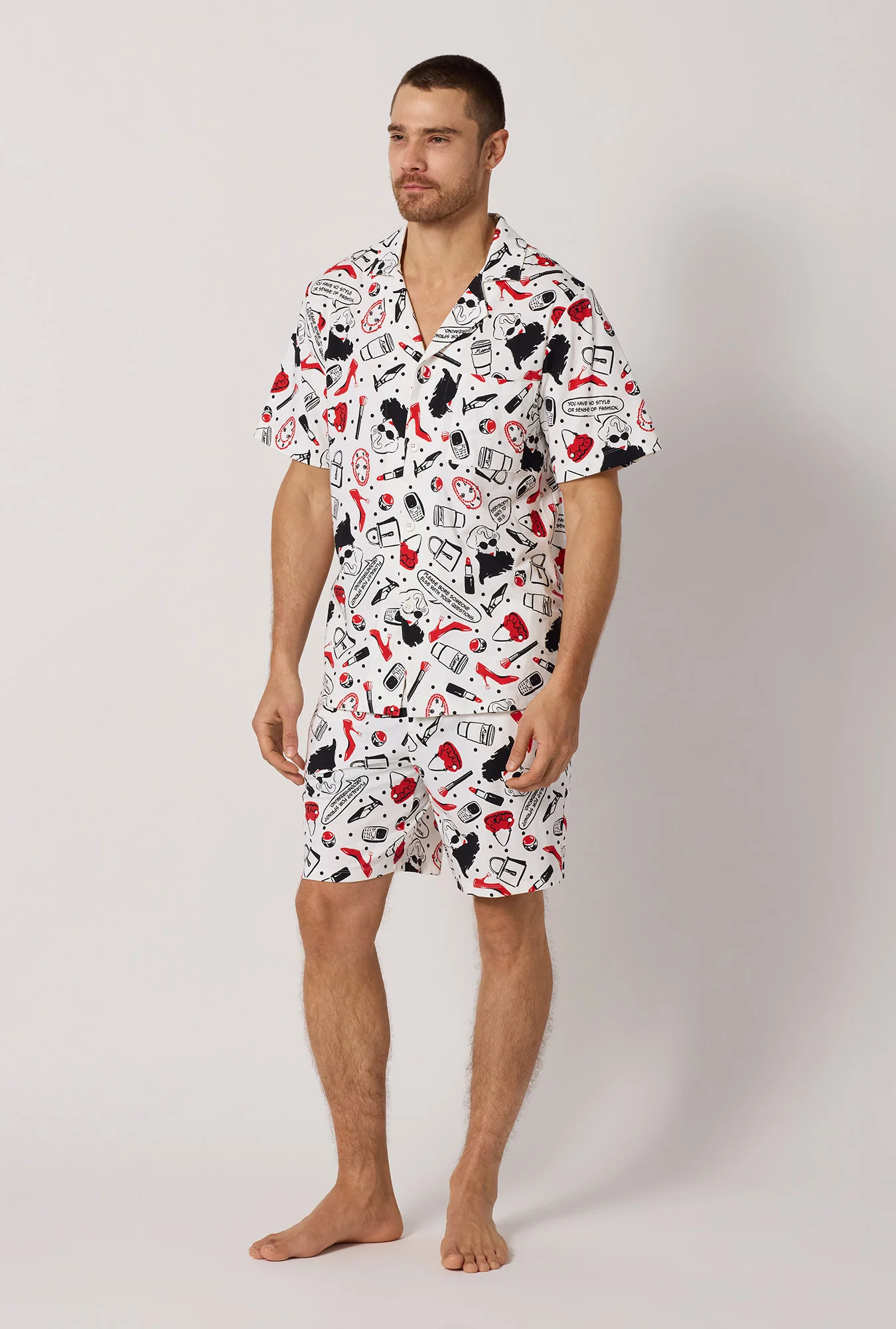 Devil Wears Prada Men's Short Sleeve Classic Stretch Jersey Short PJ Set - Image 2