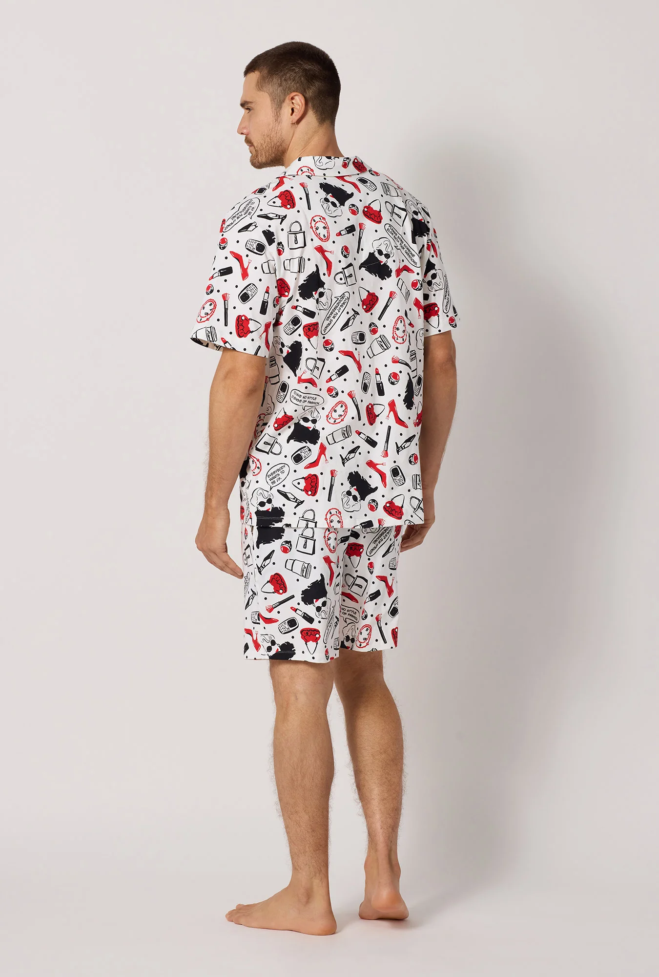 Devil Wears Prada Men's Short Sleeve Classic Stretch Jersey Short PJ Set - Image 4