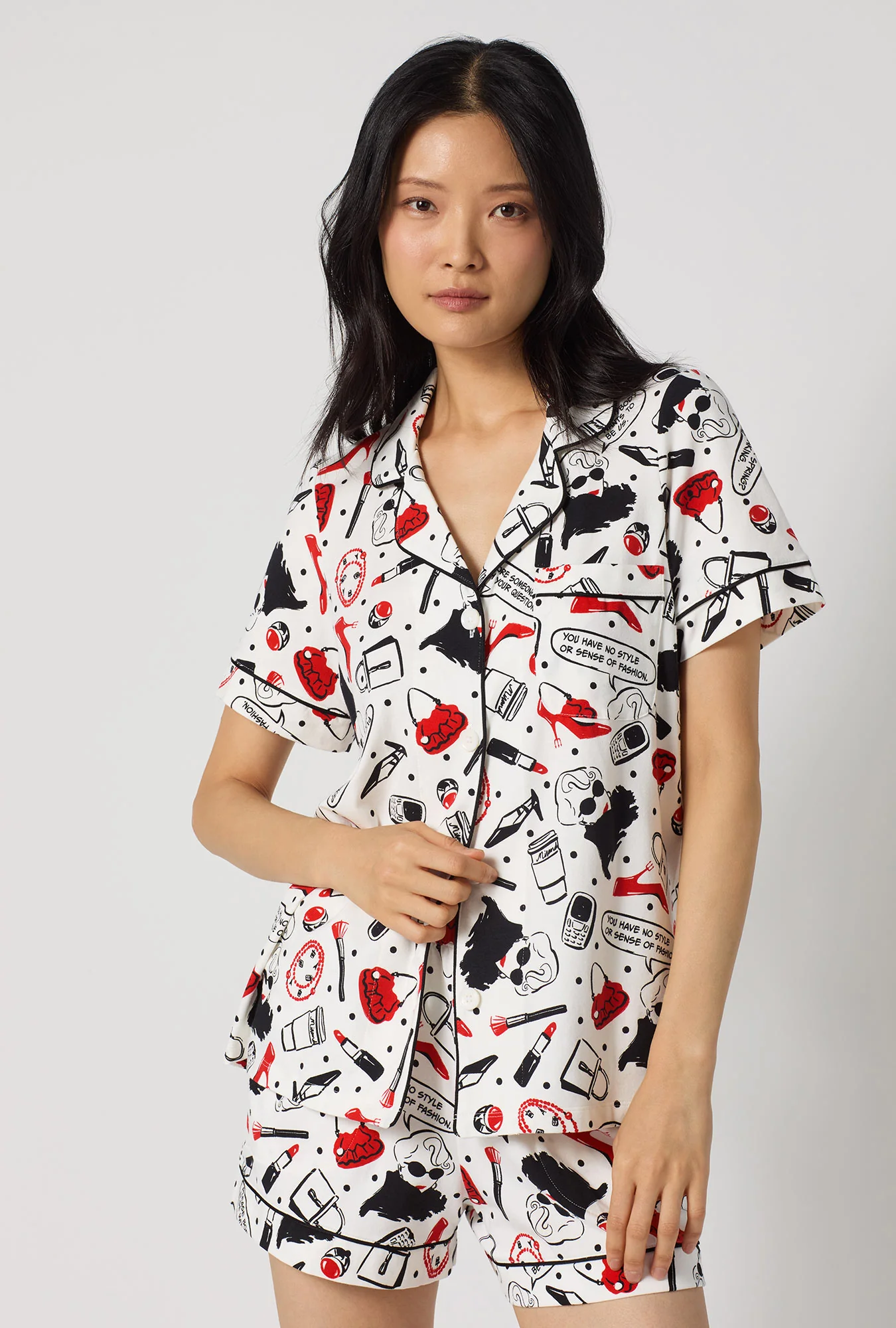 Devil Wears Prada Short Sleeve Classic Shorty Stretch Jersey Pj Set - Image 2