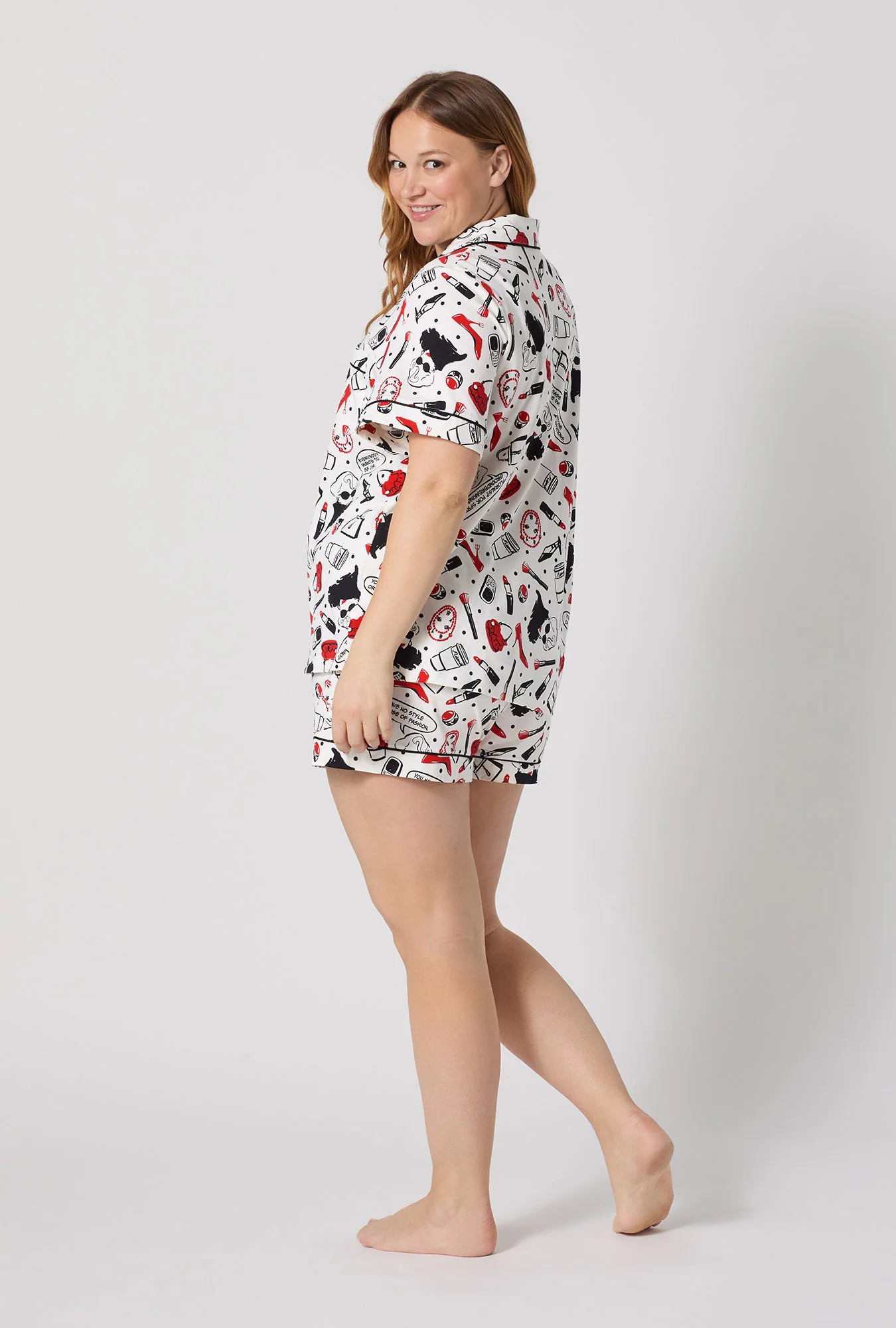 Devil Wears Prada Short Sleeve Classic Shorty Stretch Jersey Pj Set - Image 6