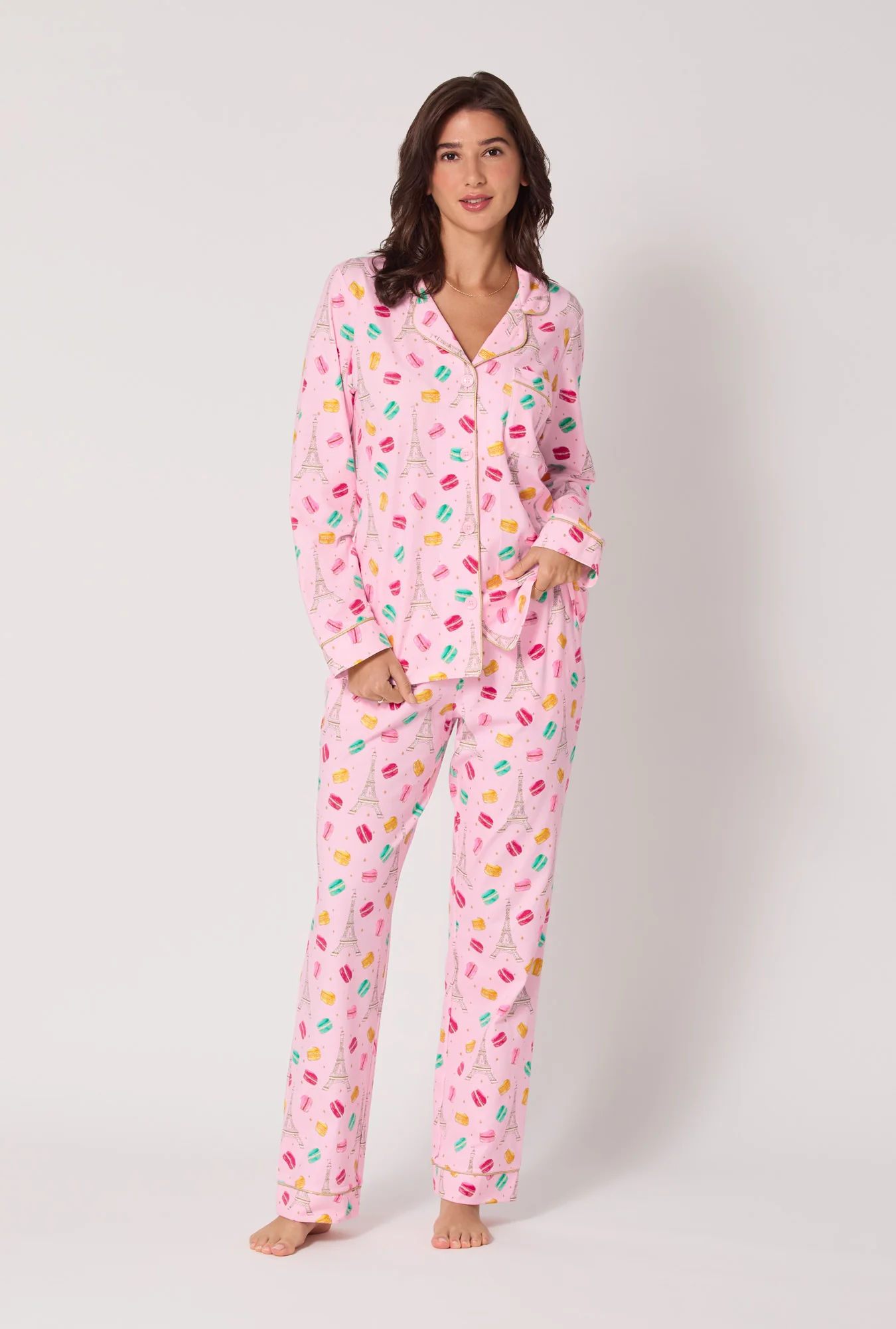 Eiffel For You Long Sleeve Classic Stretch Jersey Pj Set