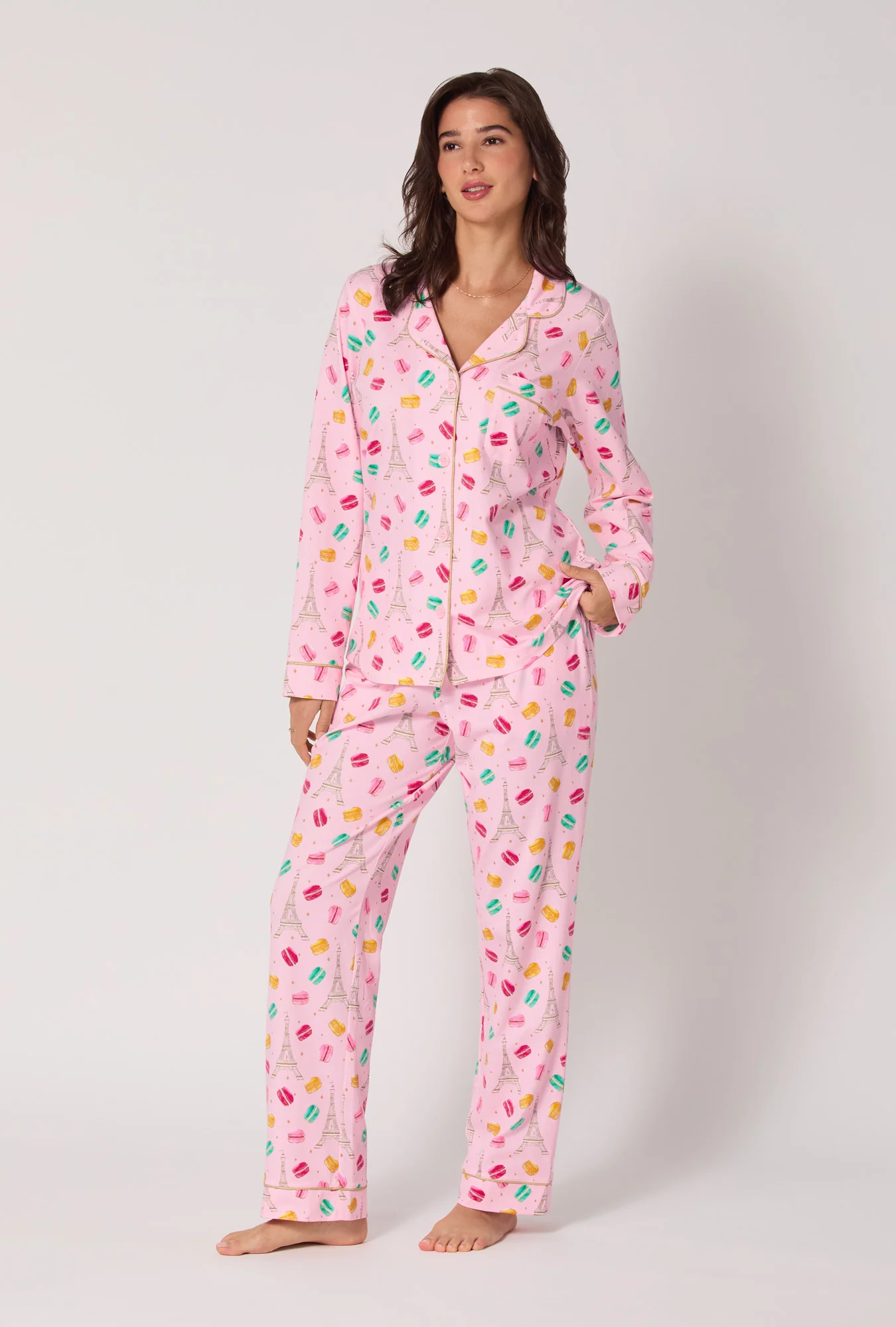 Eiffel For You Long Sleeve Classic Stretch Jersey Pj Set - Image 3