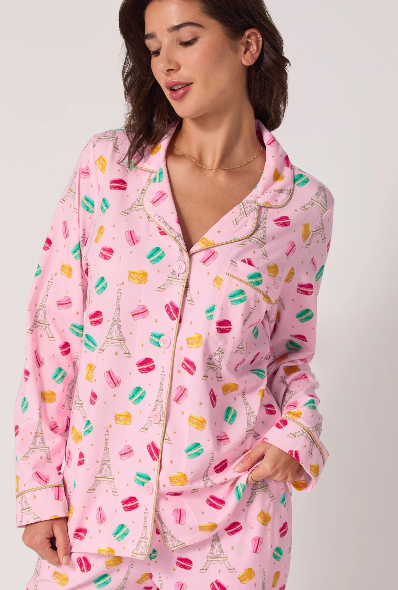 Eiffel For You Long Sleeve Classic Stretch Jersey Pj Set - Image 4