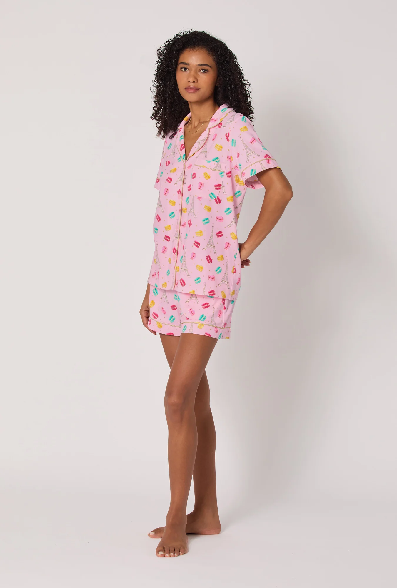 Eiffel For You Short Sleeve Classic Shorty Stretch Jersey Pj Set - Image 2