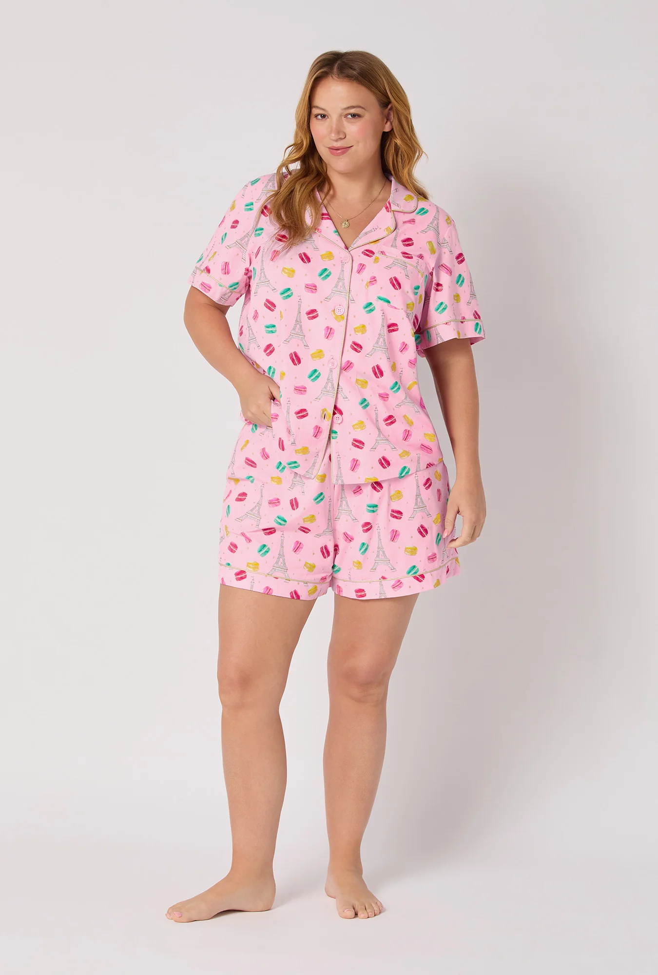 Eiffel For You Short Sleeve Classic Shorty Stretch Jersey Pj Set - Image 6