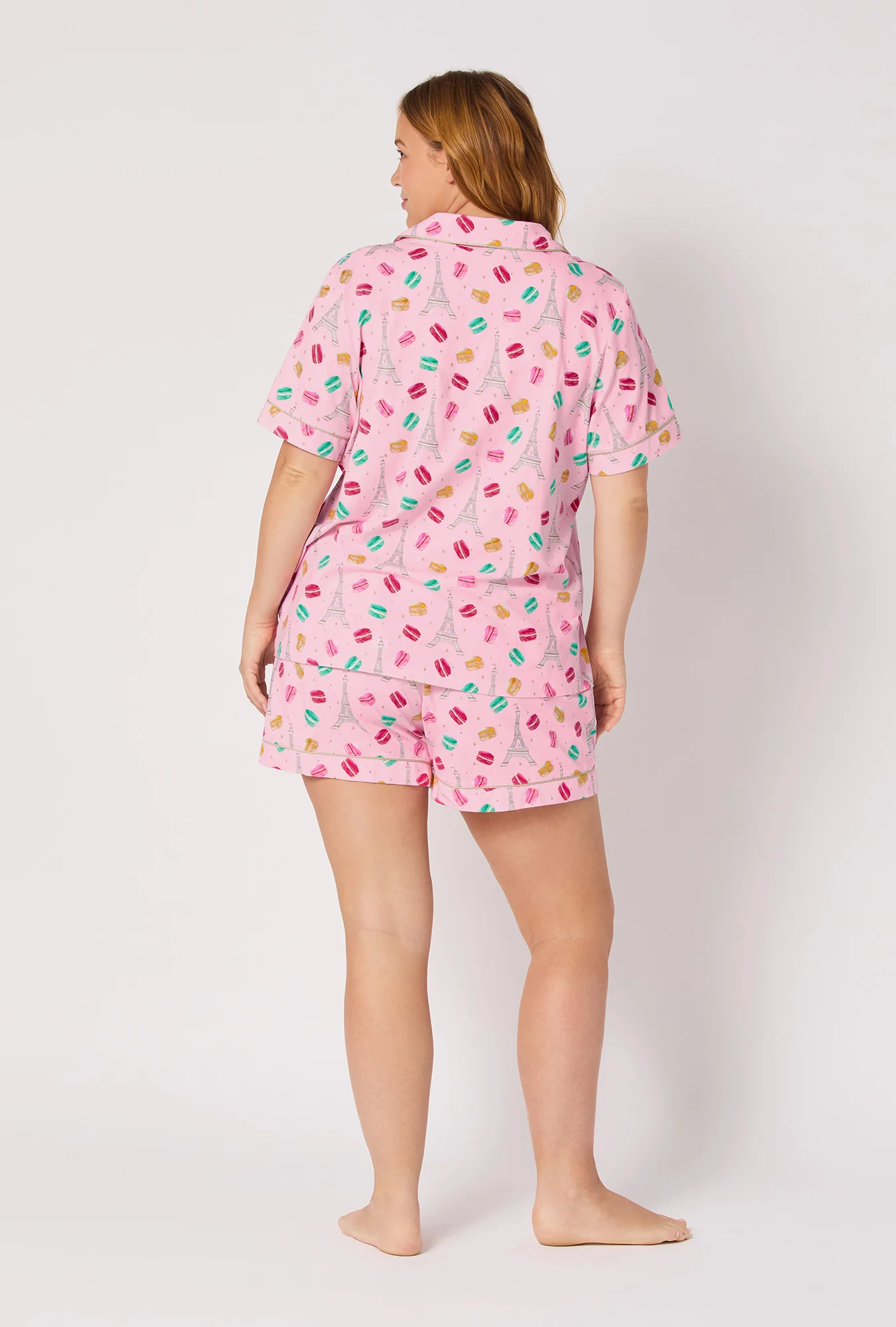 Eiffel For You Short Sleeve Classic Shorty Stretch Jersey Pj Set - Image 7