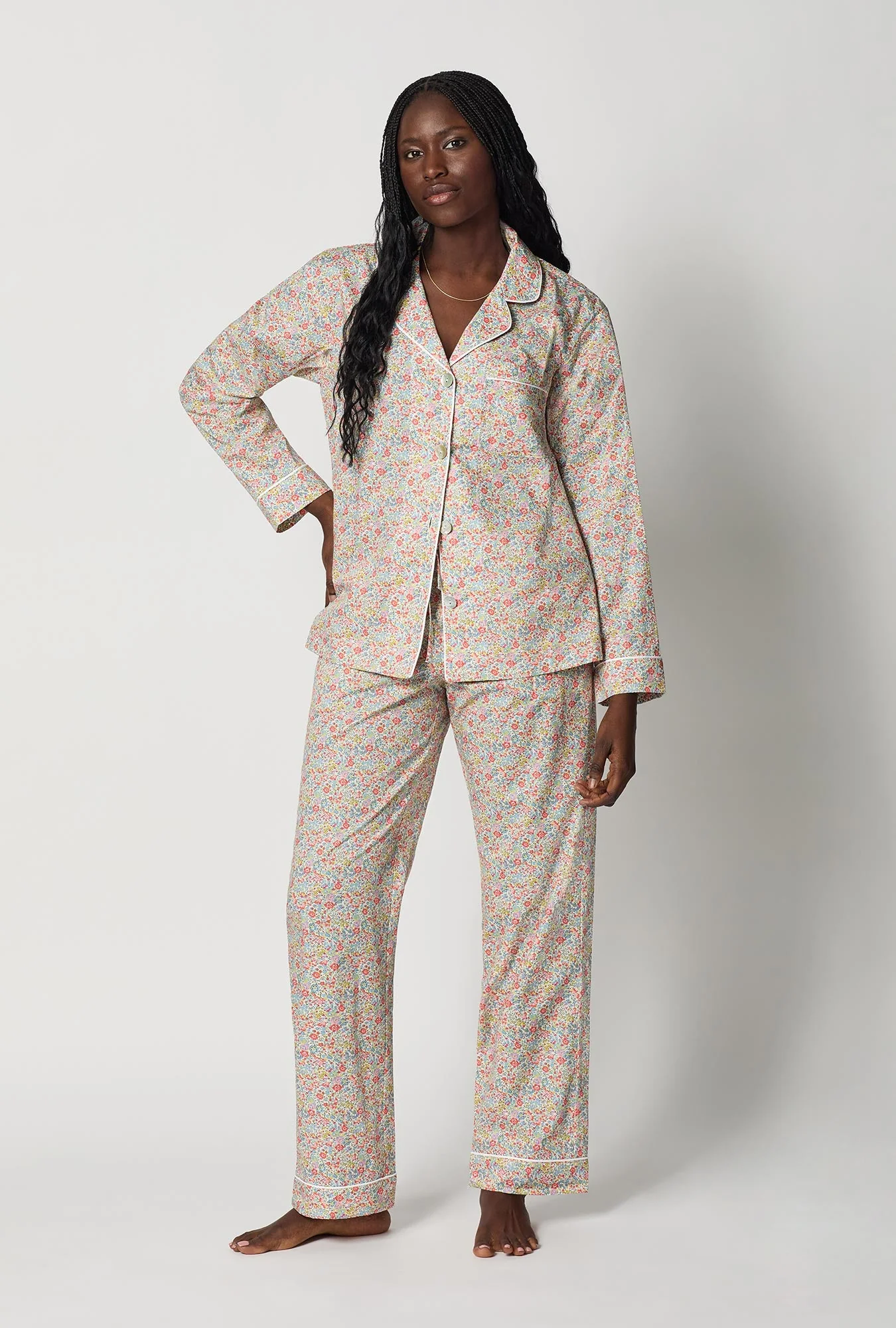 Emma And Georgina Long Sleeve Classic Woven Tana Lawn® Pj Set Made With Liberty Fabric
