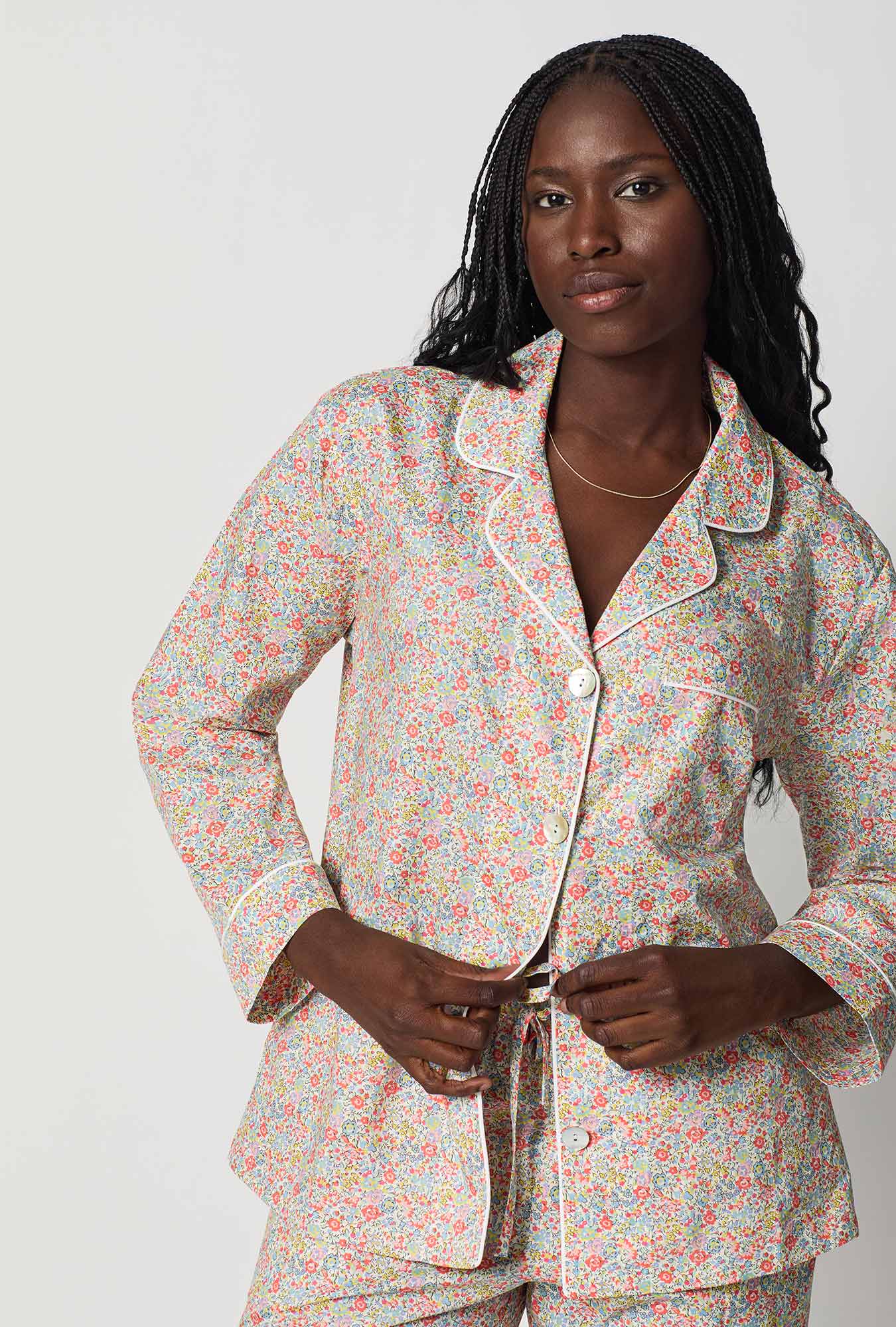 Emma And Georgina Long Sleeve Classic Woven Tana Lawn® Pj Set Made With Liberty Fabric - Image 2