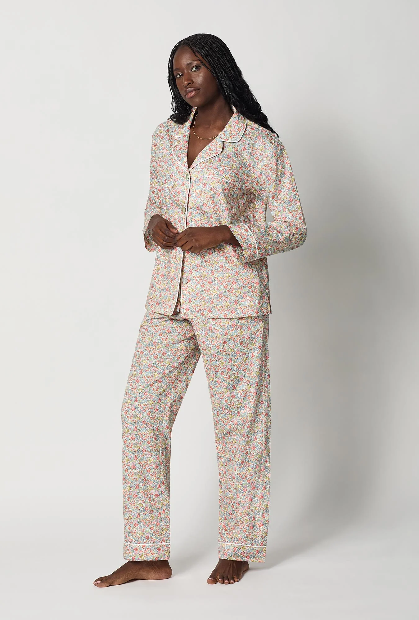 Emma And Georgina Long Sleeve Classic Woven Tana Lawn® Pj Set Made With Liberty Fabric - Image 3