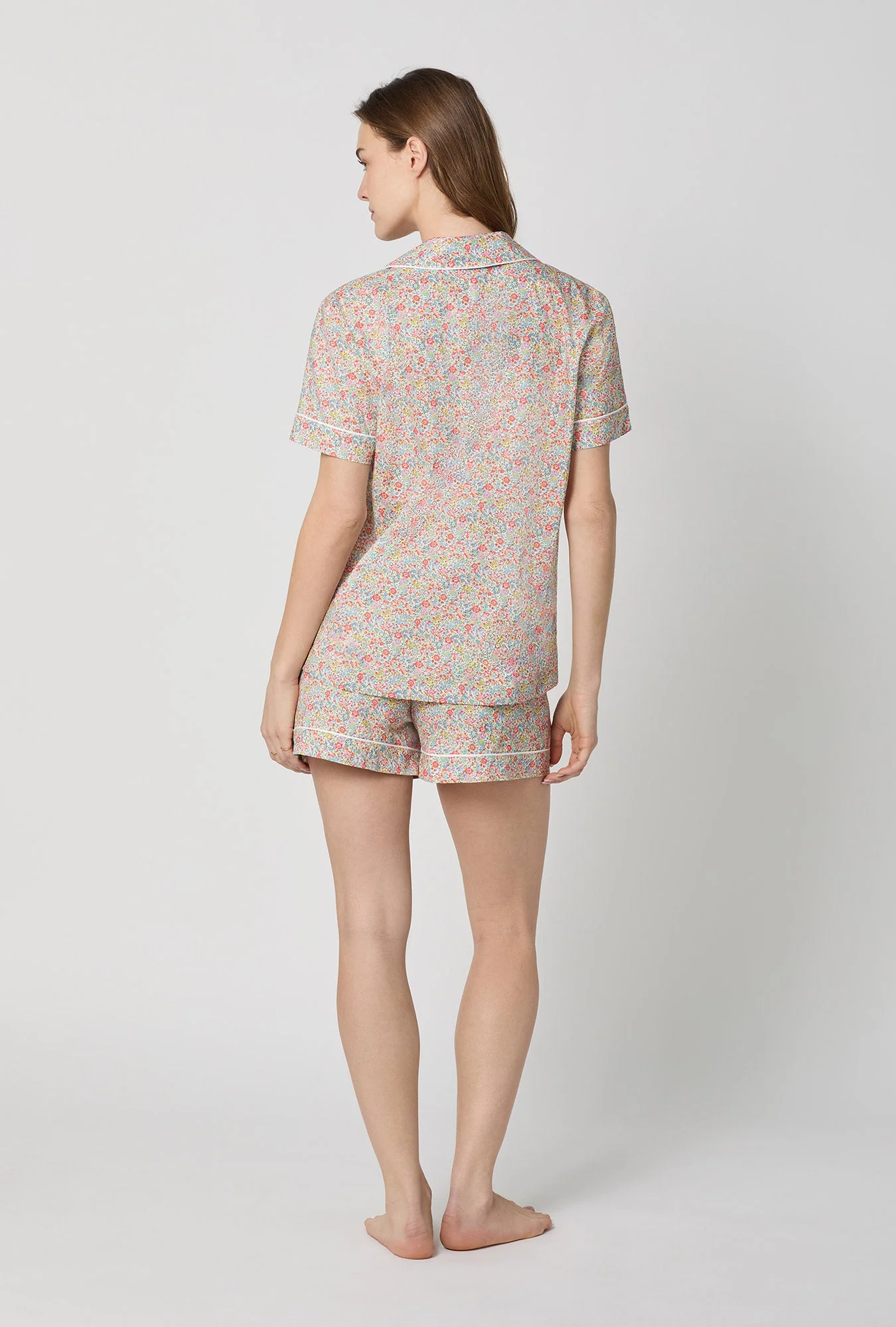 Emma & Georgina Short Sleeve Classic Shorty Woven Tana Lawn® PJ Set Made with Liberty Fabric - Image 3