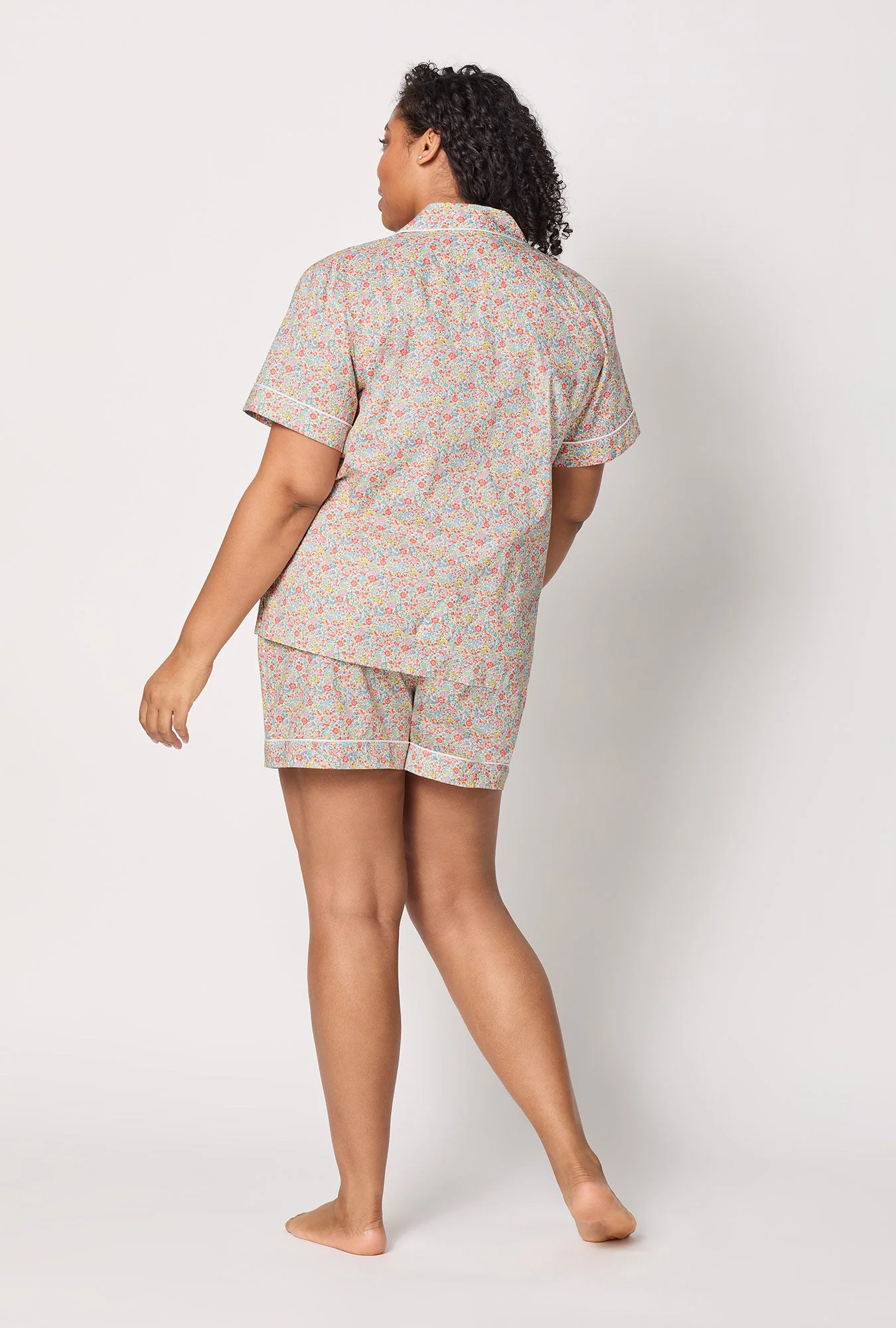 Emma & Georgina Short Sleeve Classic Shorty Woven Tana Lawn® PJ Set Made with Liberty Fabric - Image 6