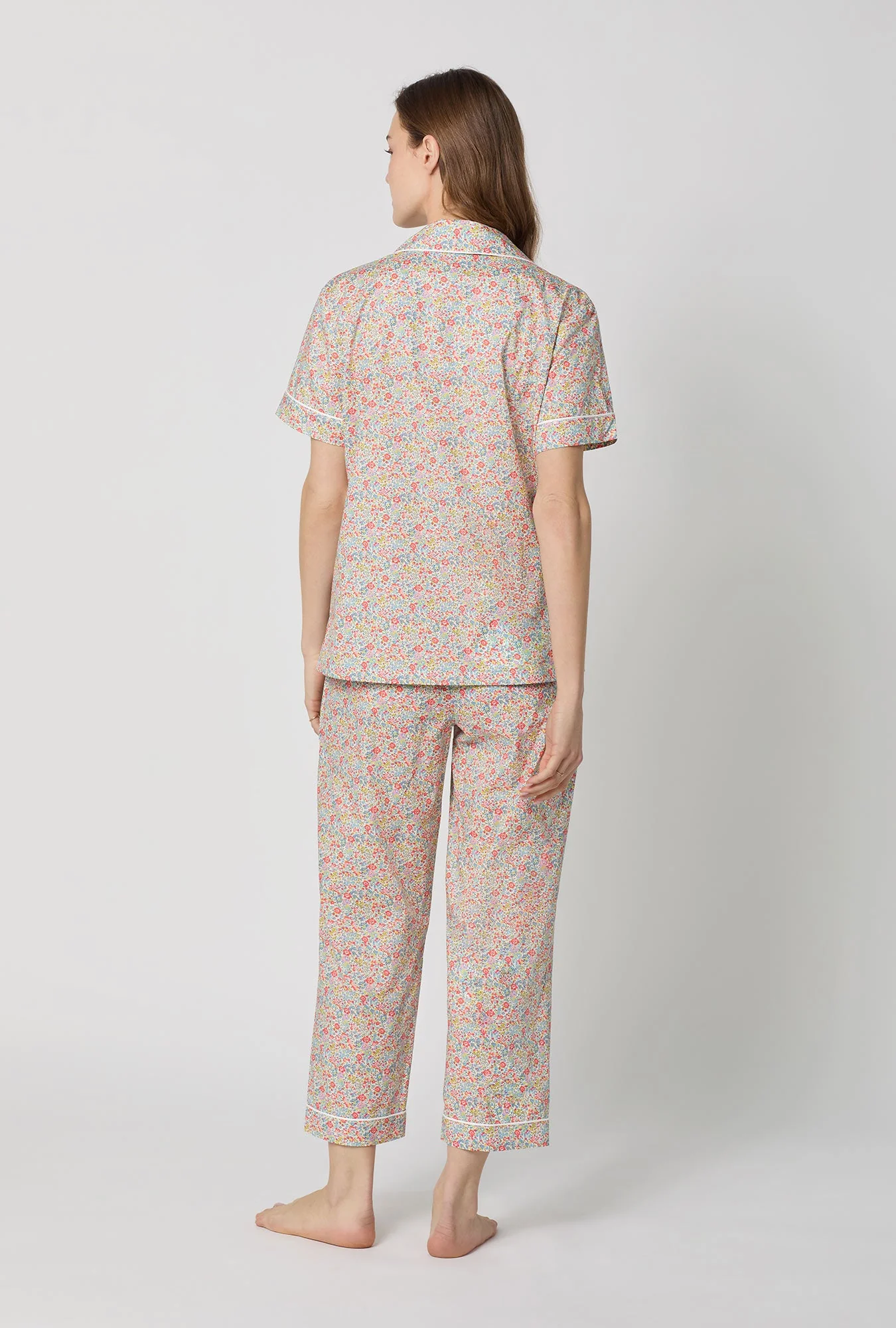 Emma & Georgina Short Sleeve Classic Woven Tana Lawn® Cropped Pj Set Made With Liberty Fabric - Image 2