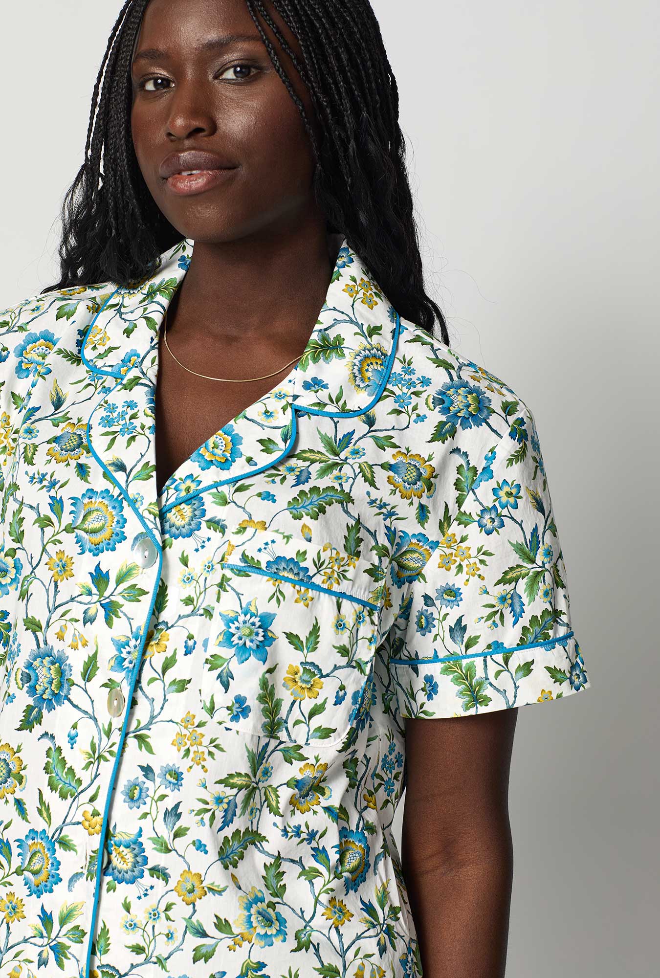 Eva Belle Short Sleeve Classic Shorty Woven Tana Lawn® PJ Set Made with Liberty Fabric - Image 4