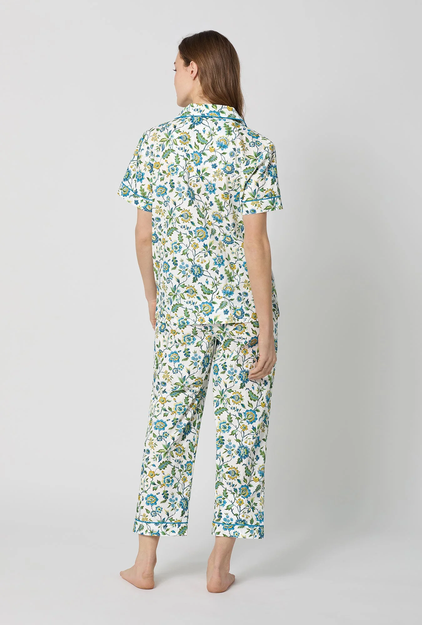 Eva Belle Short Sleeve Classic Woven Tana Lawn® Cropped Pj Set Made With Liberty Fabric - Image 5