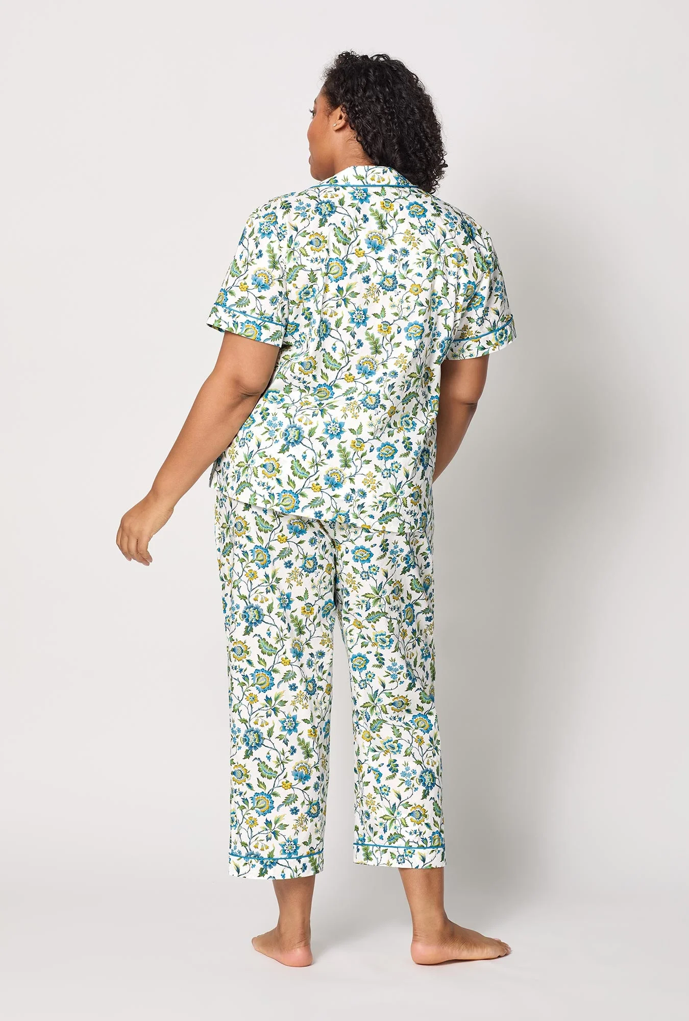 Eva Belle Short Sleeve Classic Woven Tana Lawn® Cropped Pj Set Made With Liberty Fabric - Image 7