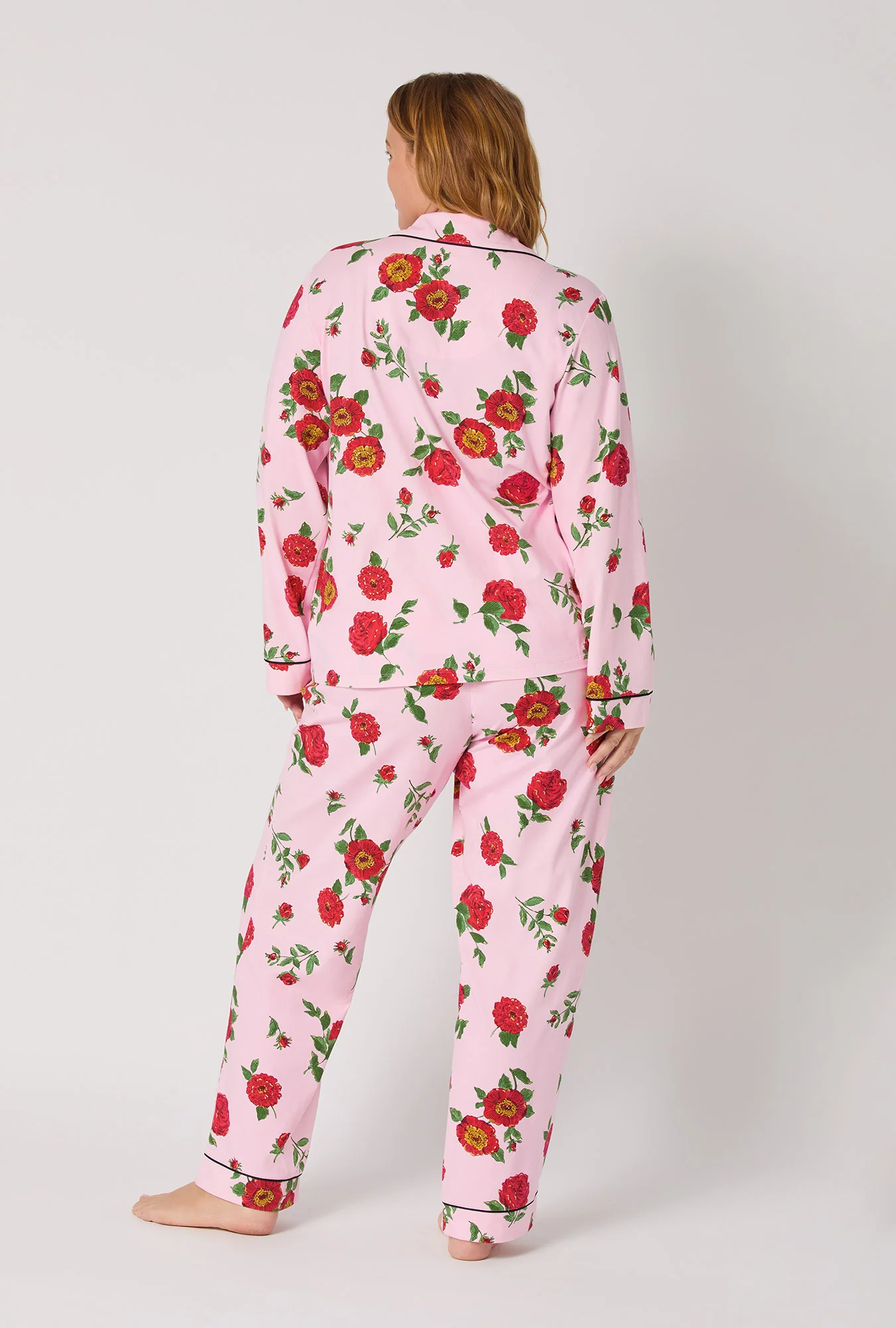 Falling Blooms Long Sleeve Classic Stretch Jersey Pj Set - Image 6
