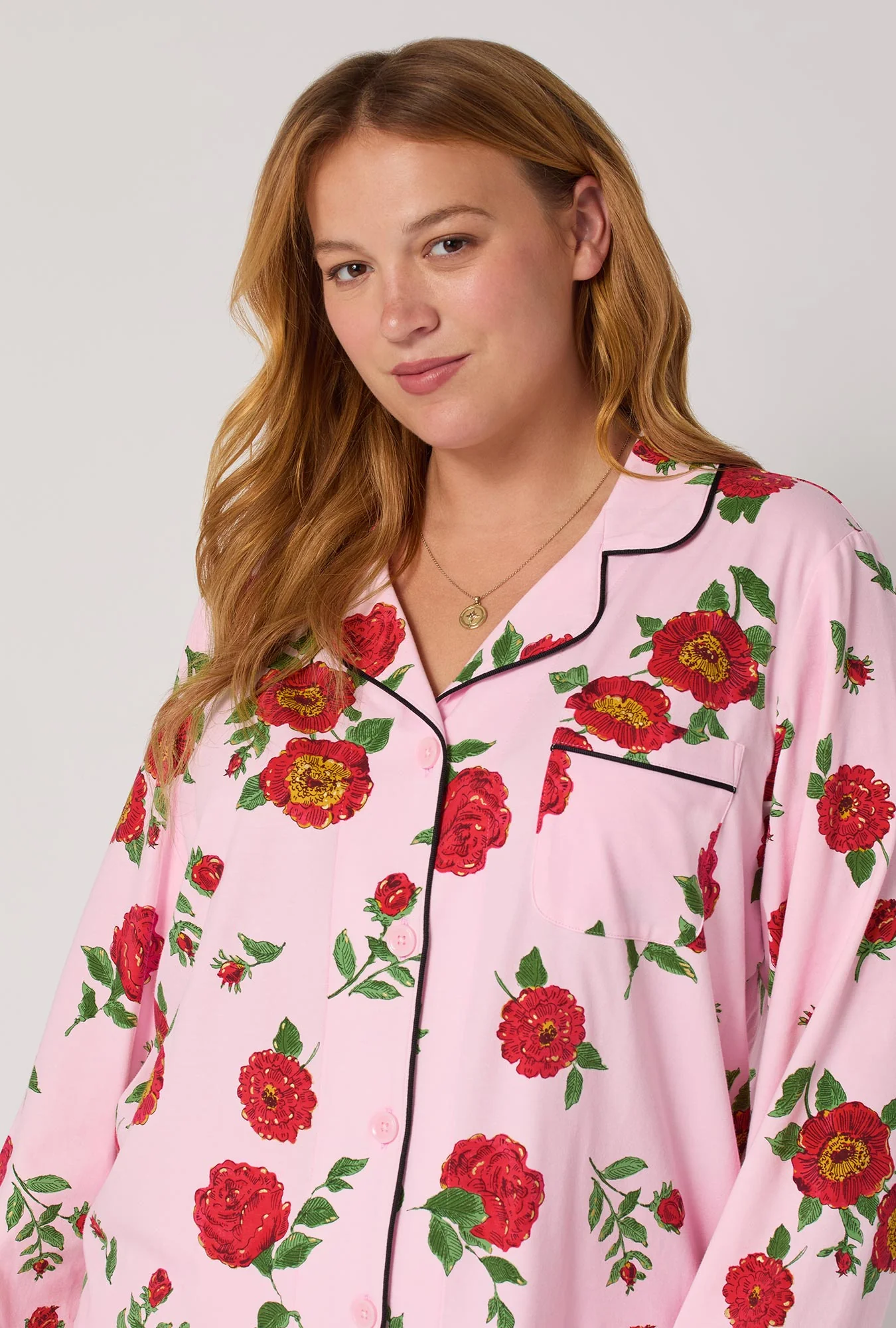 Falling Blooms Long Sleeve Classic Stretch Jersey Pj Set - Image 7