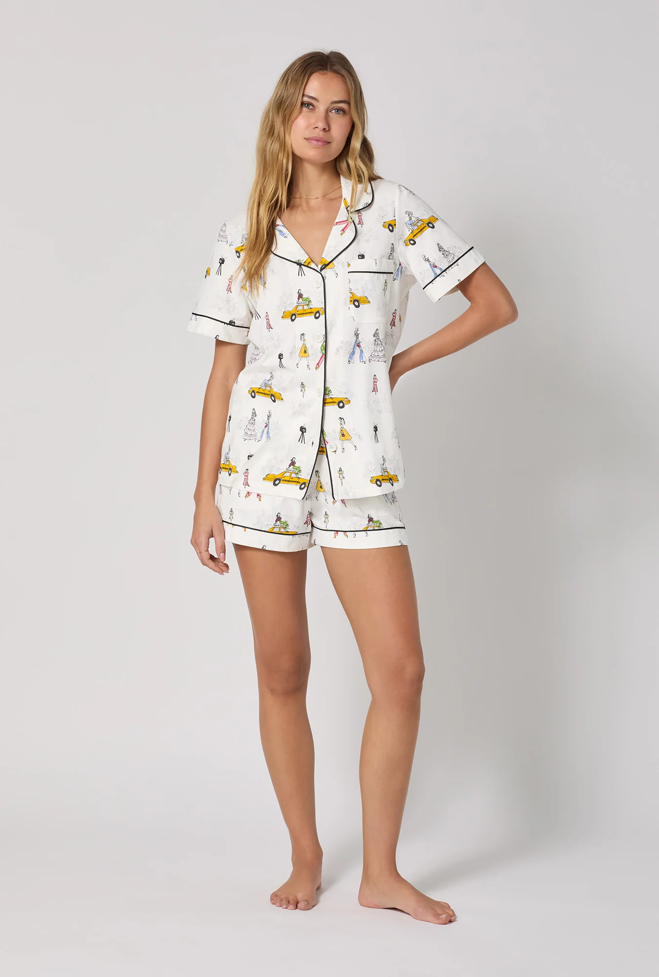 Fashion Week Short Sleeve Classic Shorty Stretch Jersey Pj Set