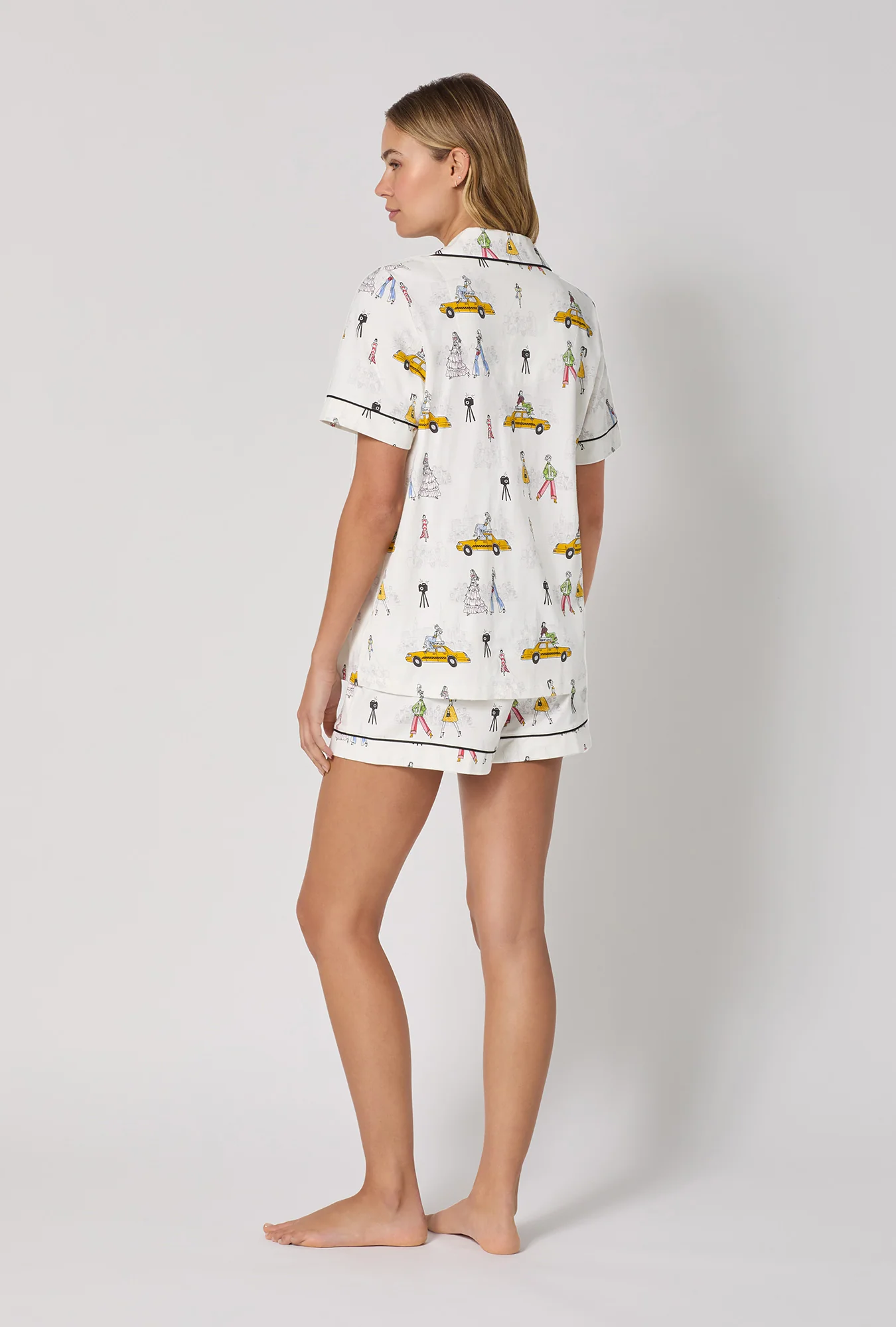 Fashion Week Short Sleeve Classic Shorty Stretch Jersey Pj Set - Image 3