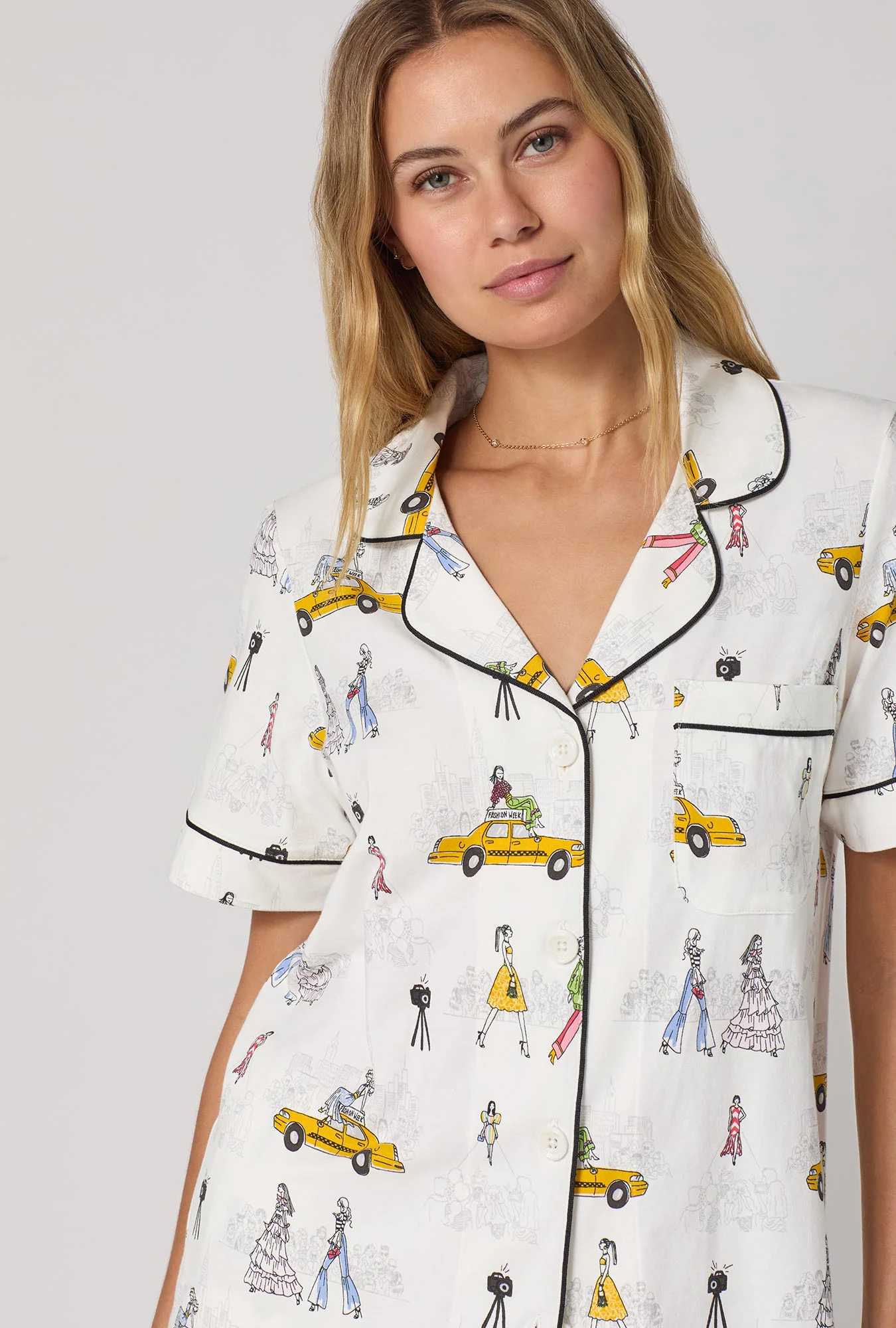 Fashion Week Short Sleeve Classic Shorty Stretch Jersey Pj Set - Image 4