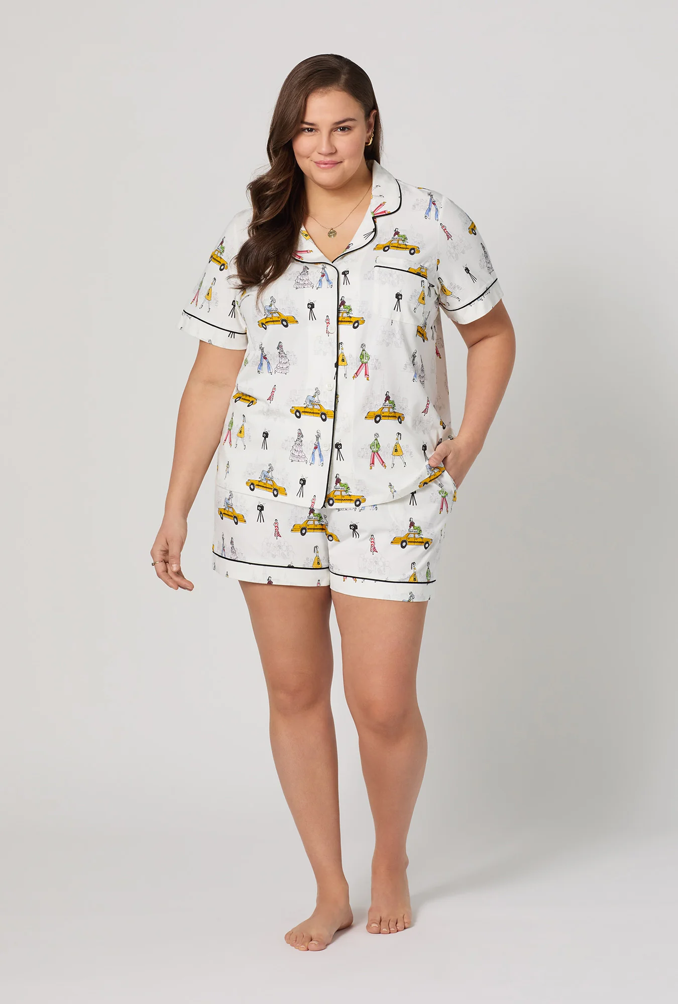 Fashion Week Short Sleeve Classic Shorty Stretch Jersey Pj Set - Image 5