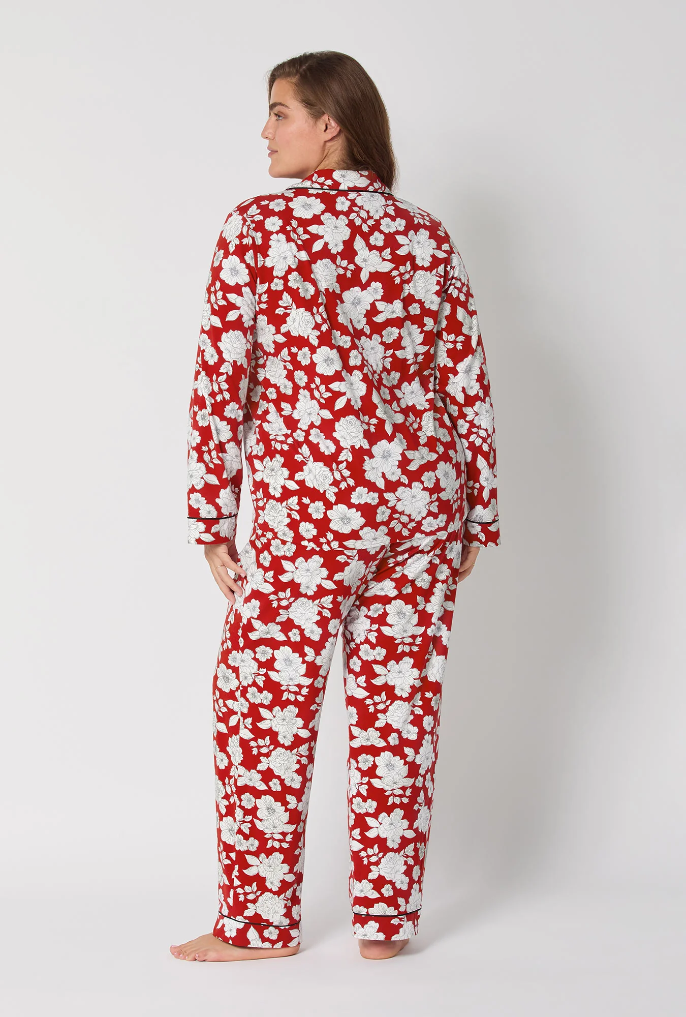 Floral Charm Long Sleeve Classic Stretch Jersey Pj Set - Image 5