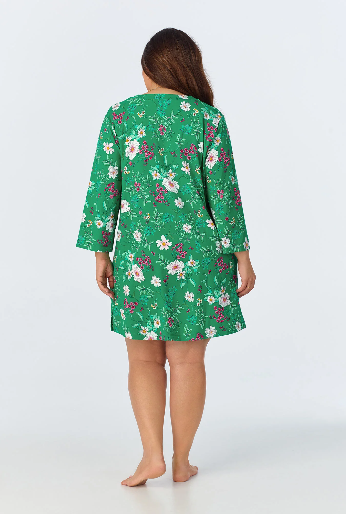 Forever Floral 3/4 Sleeve Stretch Jersey Sleepshirt - Image 5