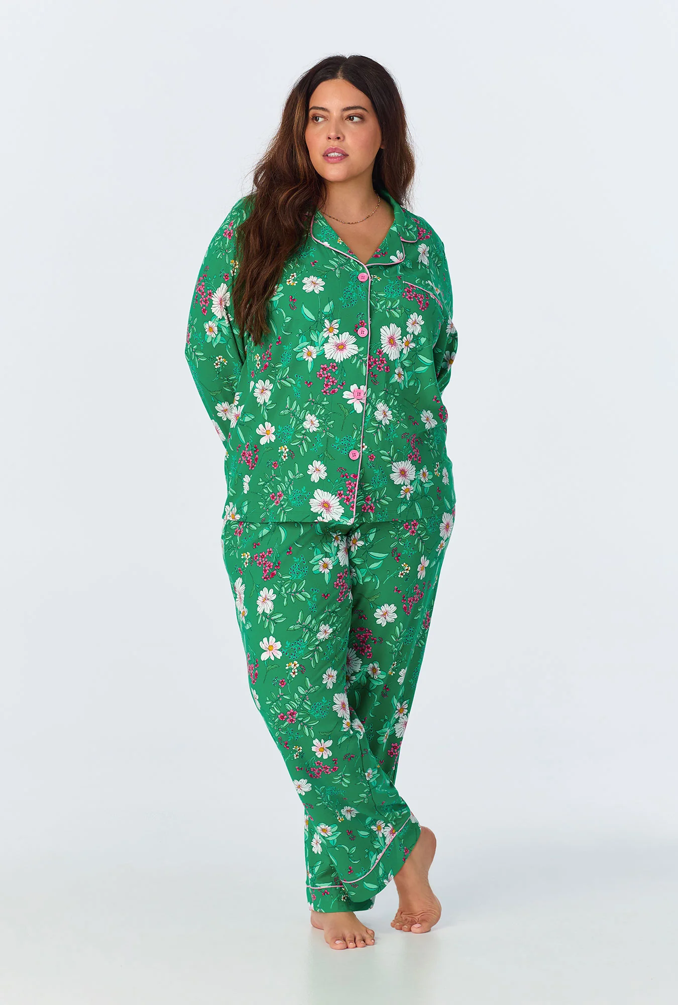 Forever Floral Long Sleeve Classic Stretch Jersey PJ Set - Image 4