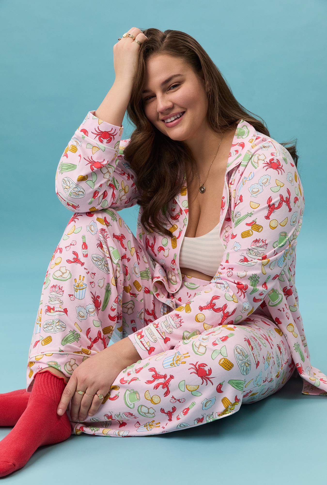 French Quarter Long Sleeve Classic Stretch Jersey Pj Set