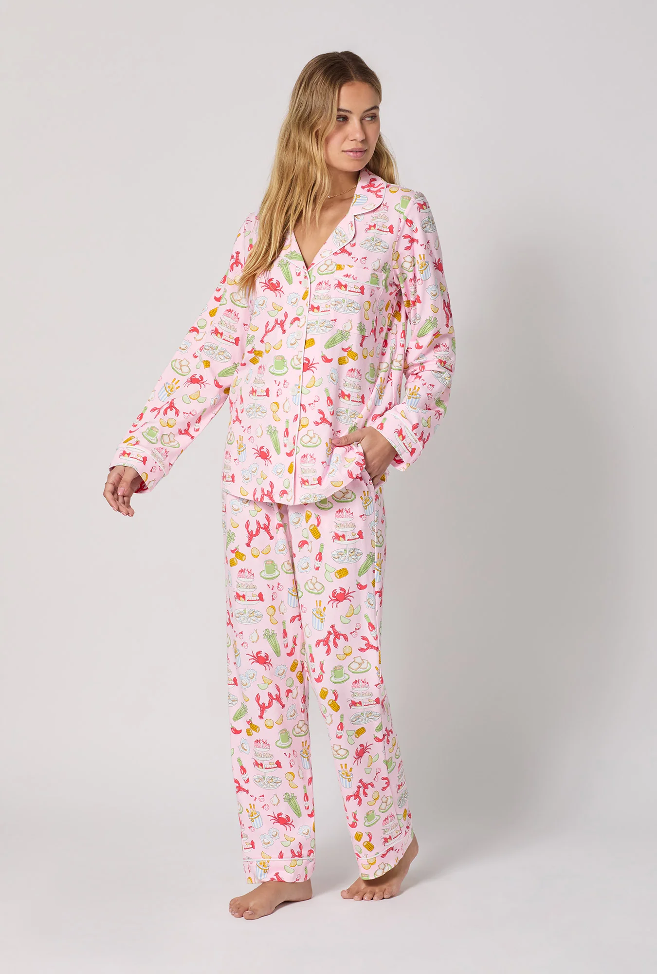 French Quarter Long Sleeve Classic Stretch Jersey Pj Set - Image 3