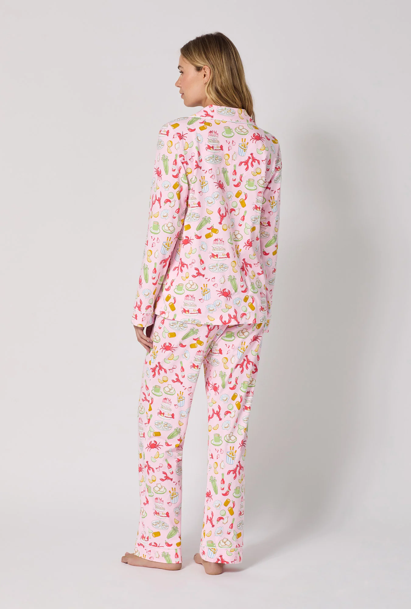 French Quarter Long Sleeve Classic Stretch Jersey Pj Set - Image 4