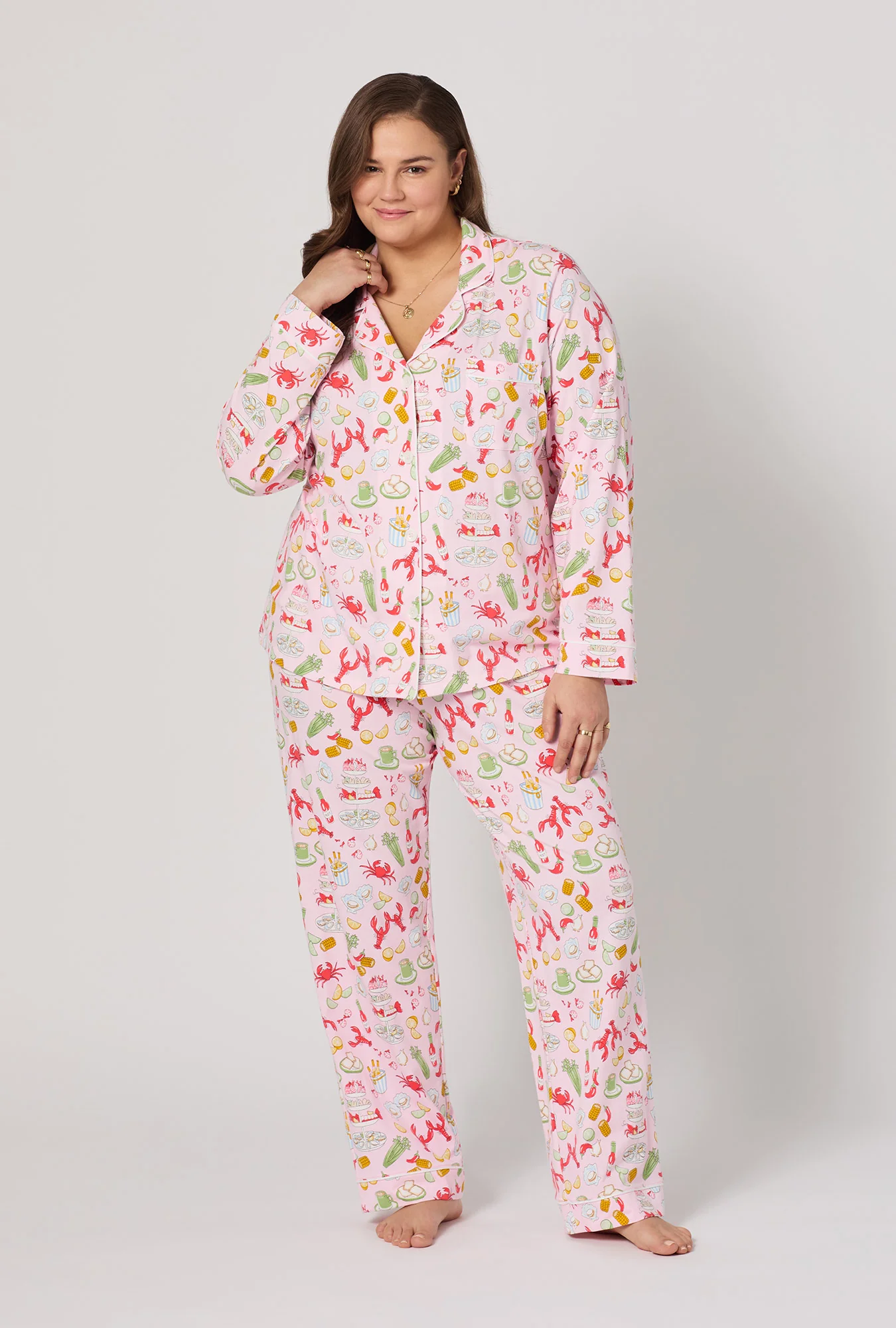 French Quarter Long Sleeve Classic Stretch Jersey Pj Set - Image 6