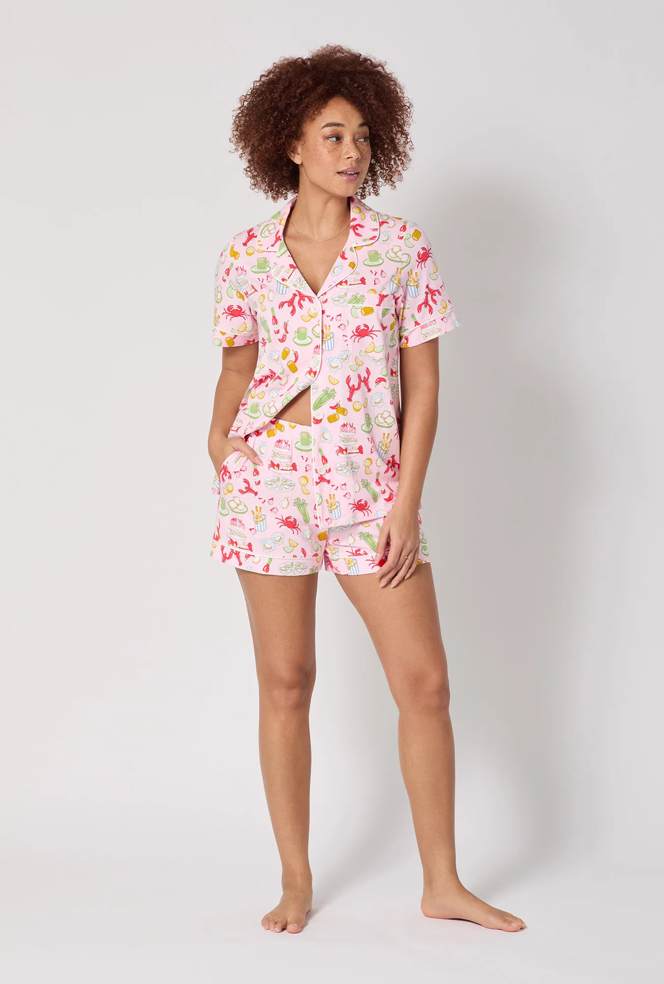 French Quarter Short Sleeve Classic Shorty Stretch Jersey Pj Set
