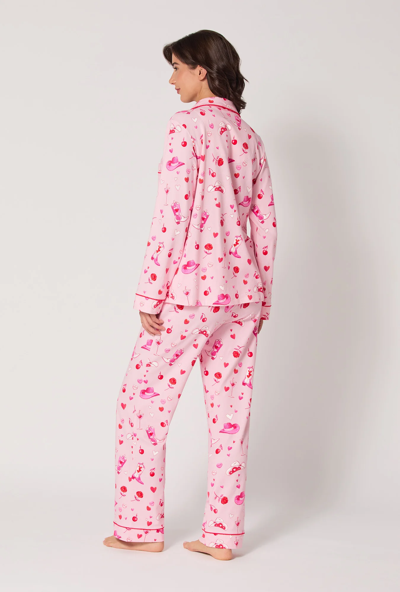 Giddy Up Galentine Long Sleeve Classic Stretch Jersey Pj Set - Image 4