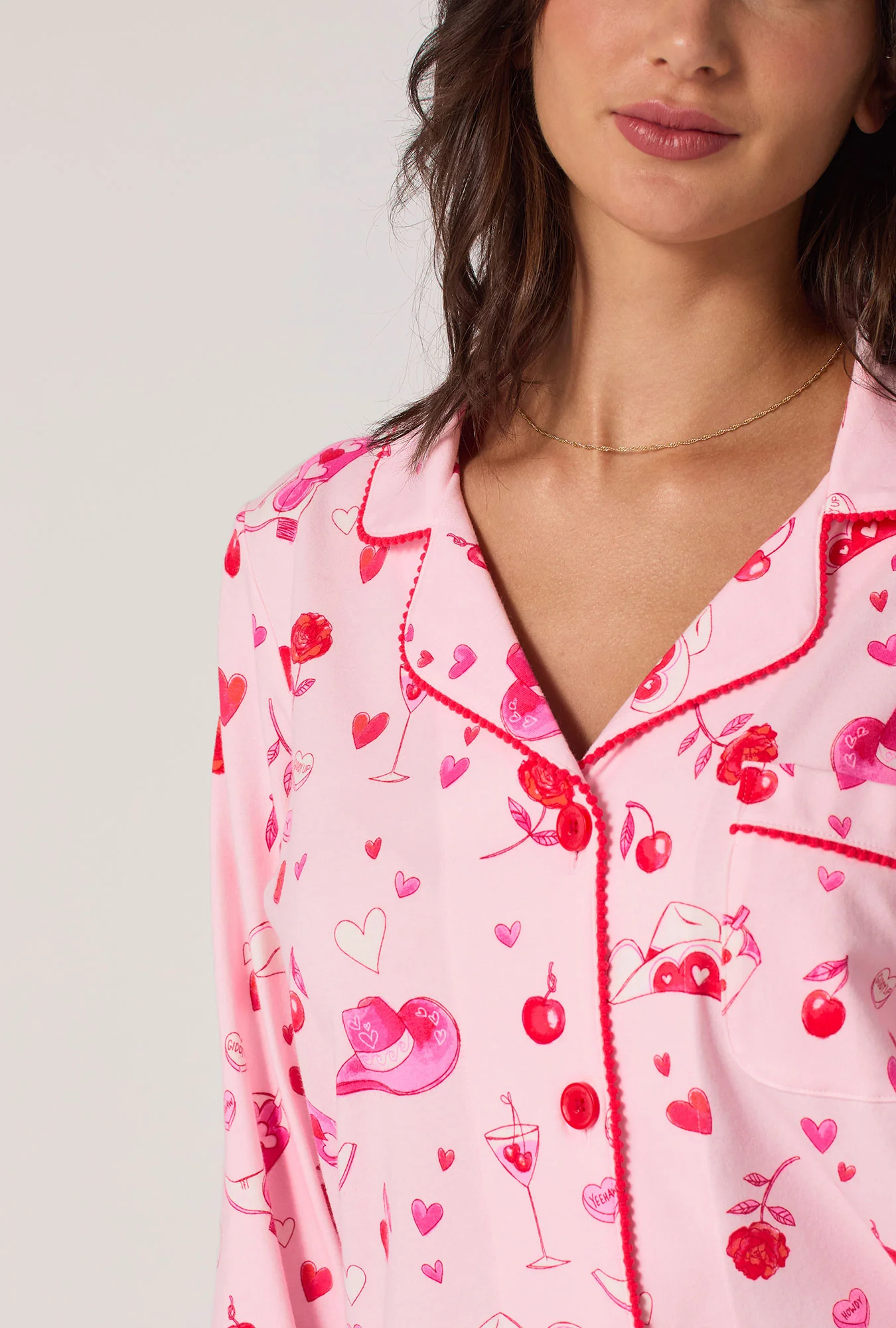 Giddy Up Galentine Long Sleeve Classic Stretch Jersey Pj Set - Image 5